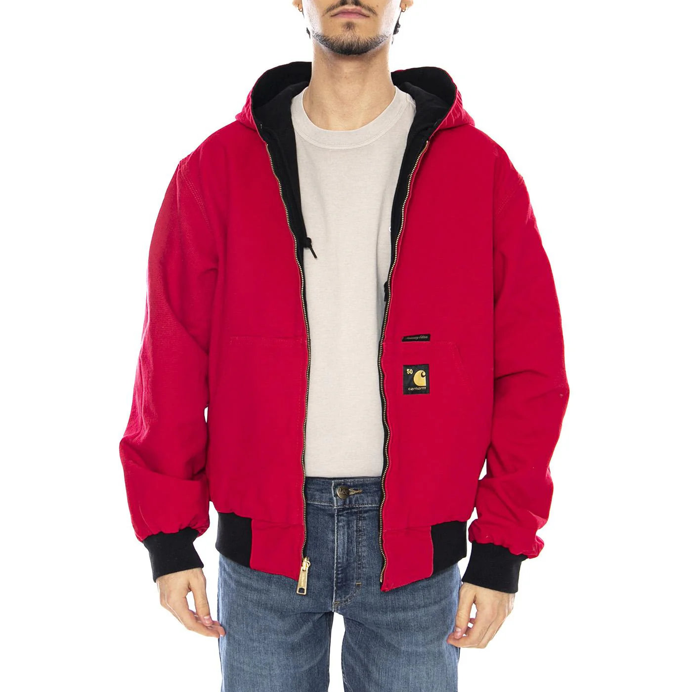50 Years Anniversary OG Active Jacket Canvas Black / USA Red - Men's Red Jacket CARHARTT WIP - Image 2