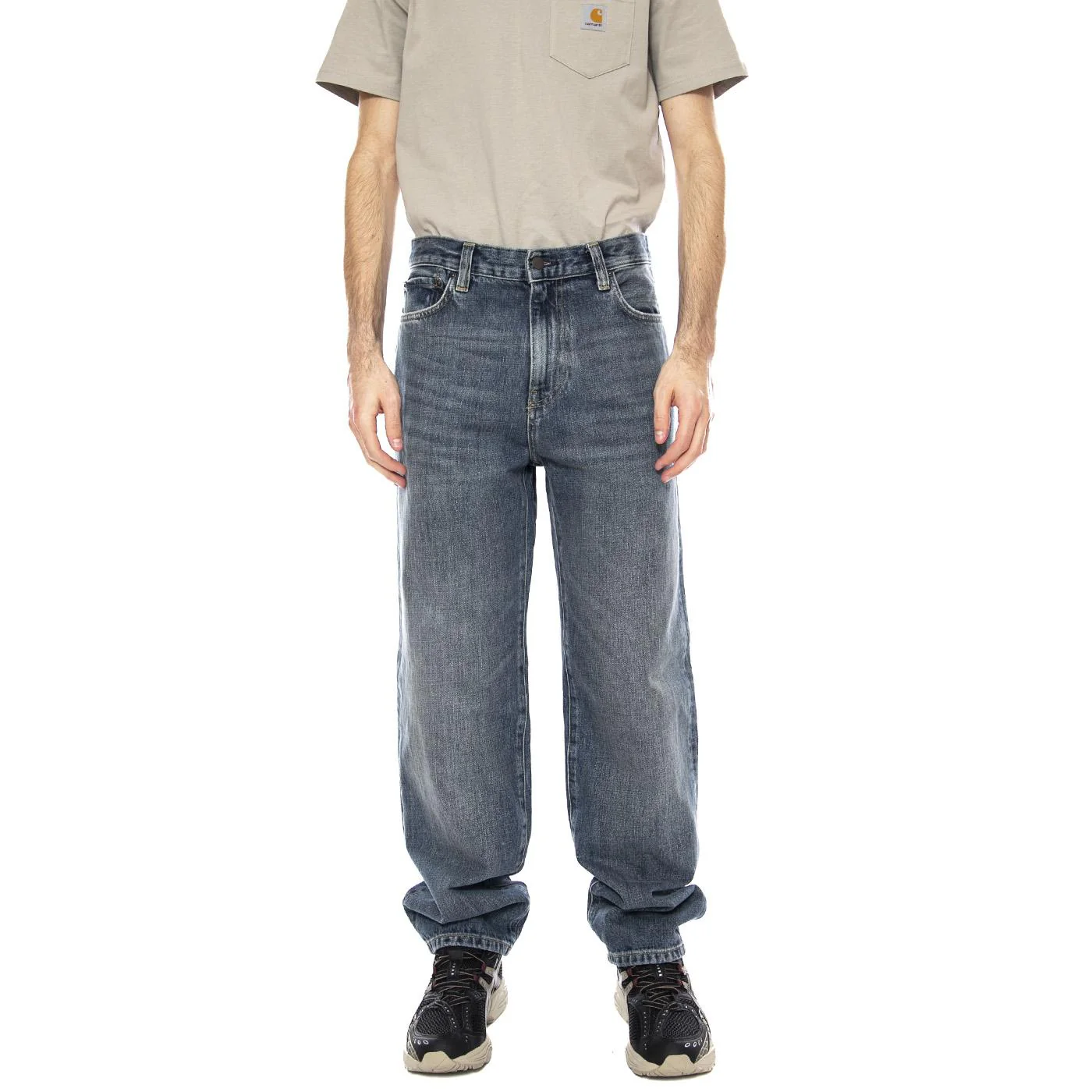 Aaron Pant Blue Denim -- Men's Blue Jeans CARHARTT WIP - Image 2