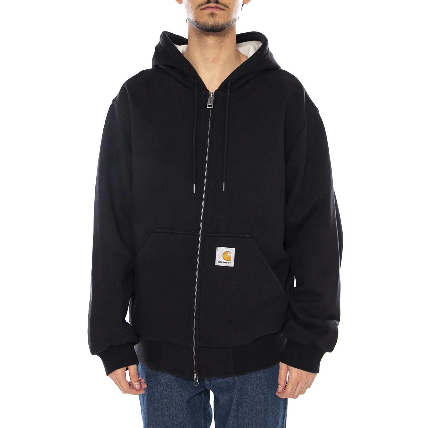 Active Sweat Jacket Black - Men's Hoodie Black CARHARTT WIP - Image 2