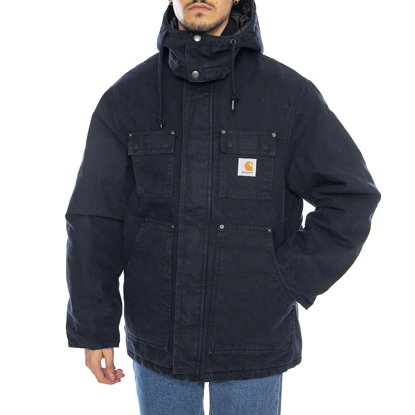Ambel Coat Deep Night / Deep Night - Men's Hooded Jacket Blue Men's CARHARTT WIP