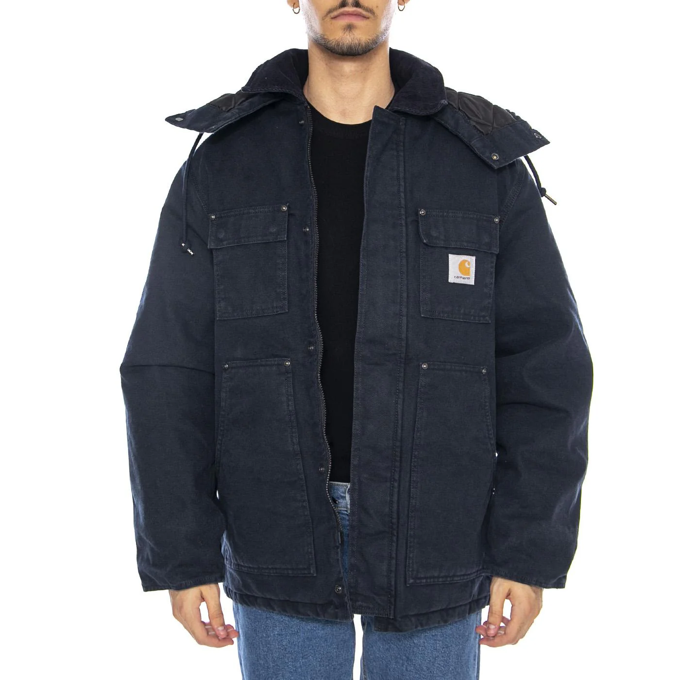 Ambel Coat Deep Night / Deep Night - Men's Hooded Jacket Blue Men's CARHARTT WIP - Image 2