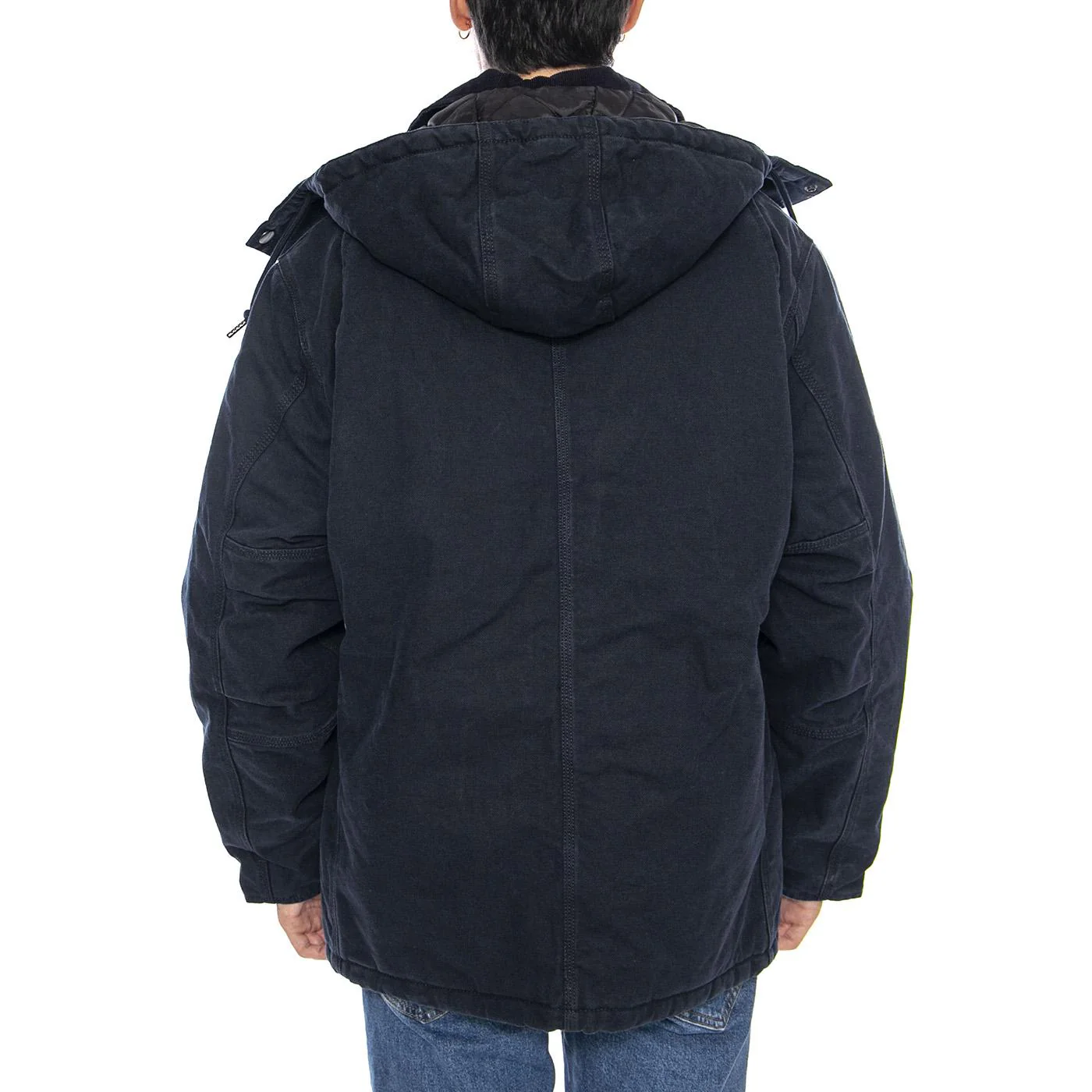 Ambel Coat Deep Night / Deep Night - Men's Hooded Jacket Blue Men's CARHARTT WIP - Image 3