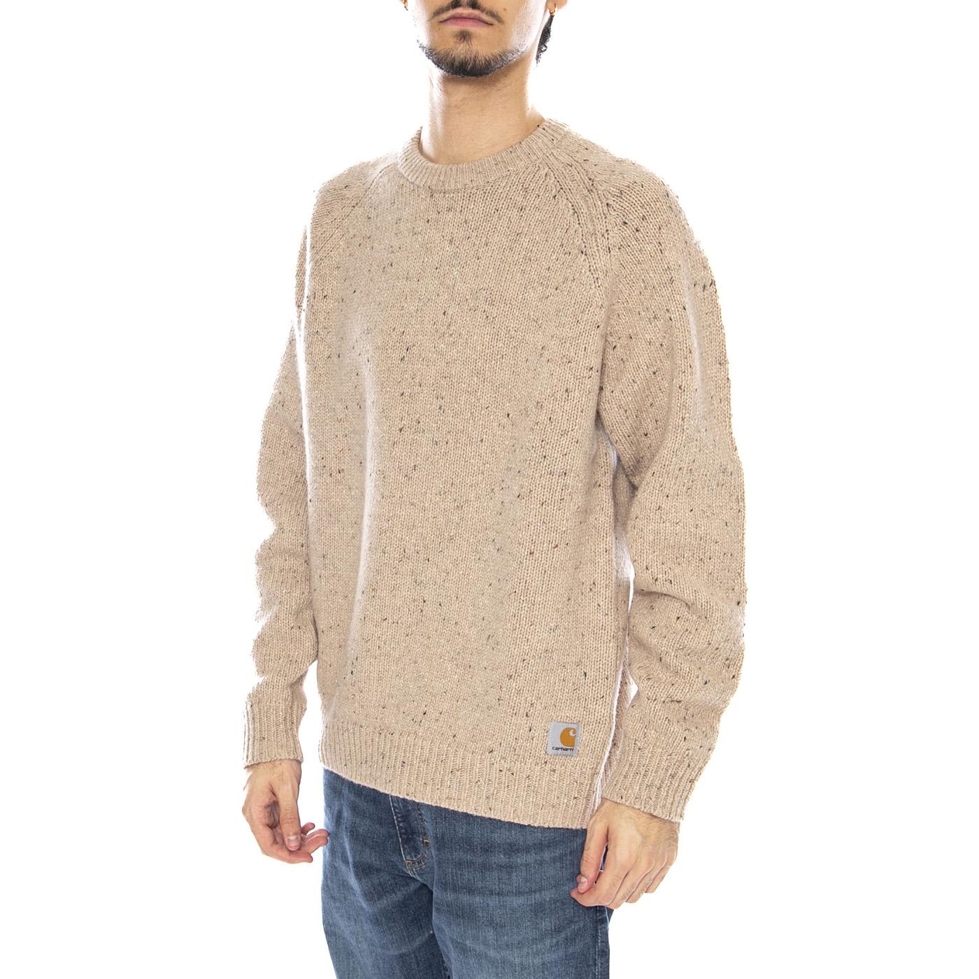 Anglistic Sweater Speckled Fleur de Sel - Men's Crew Neck Sweater Beige Men's CARHARTT WIP