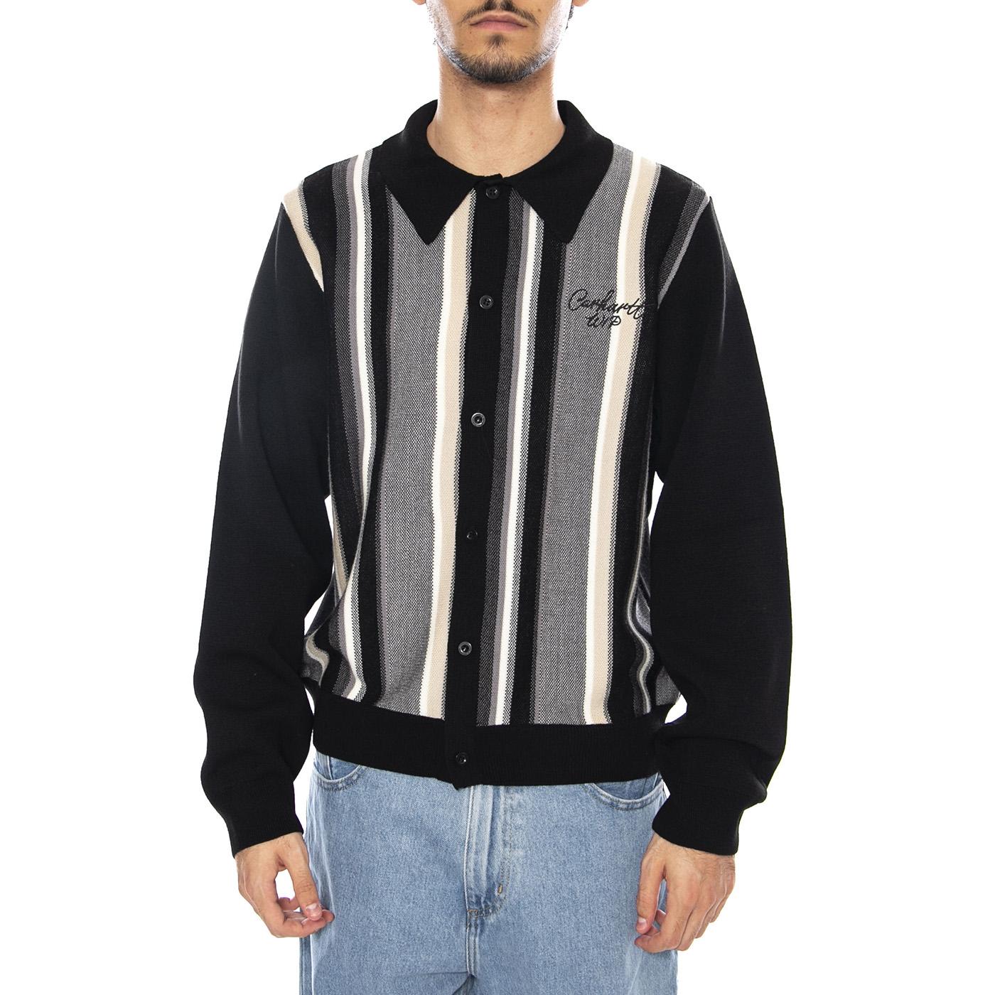 Bainter Cardigan Bainter Stripe, Graphite - Men's Cardigan Multicolored Man CARHARTT WIP - Image 2