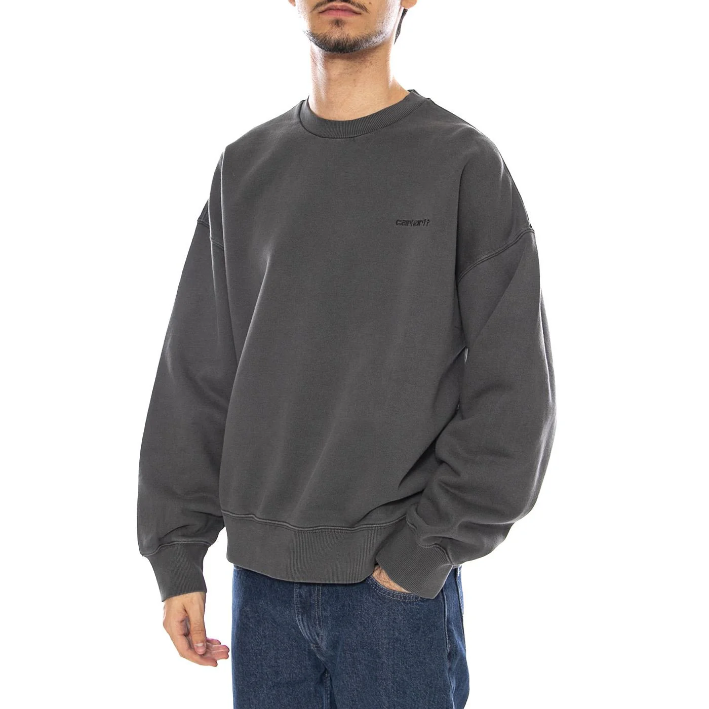 Benton Sweat Graphite - Men's Crewneck Sweatshirt Grey Men's CARHARTT WIP
