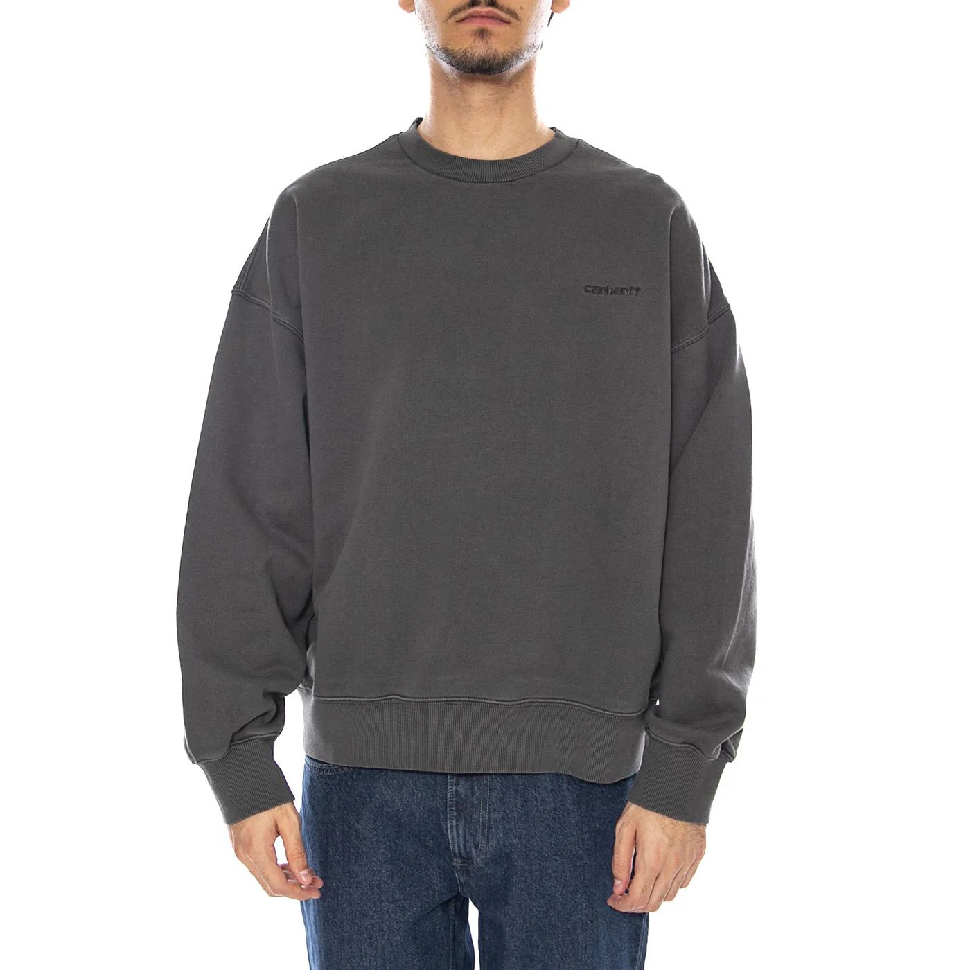 Benton Sweat Graphite - Men's Crewneck Sweatshirt Grey Men's CARHARTT WIP - Image 2