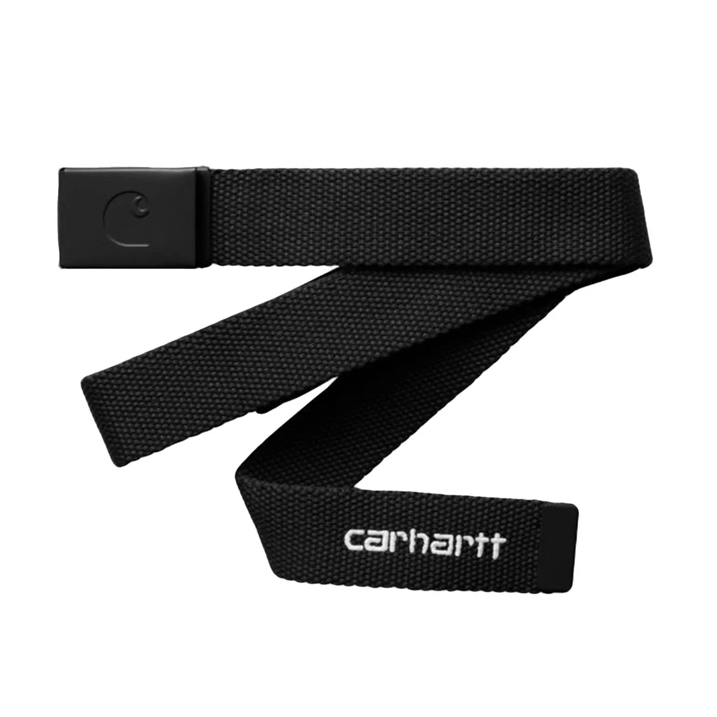 C-Logo Belt Tonal Black / White - Black Belt with Logo CARHARTT WIP ACCESSORIES