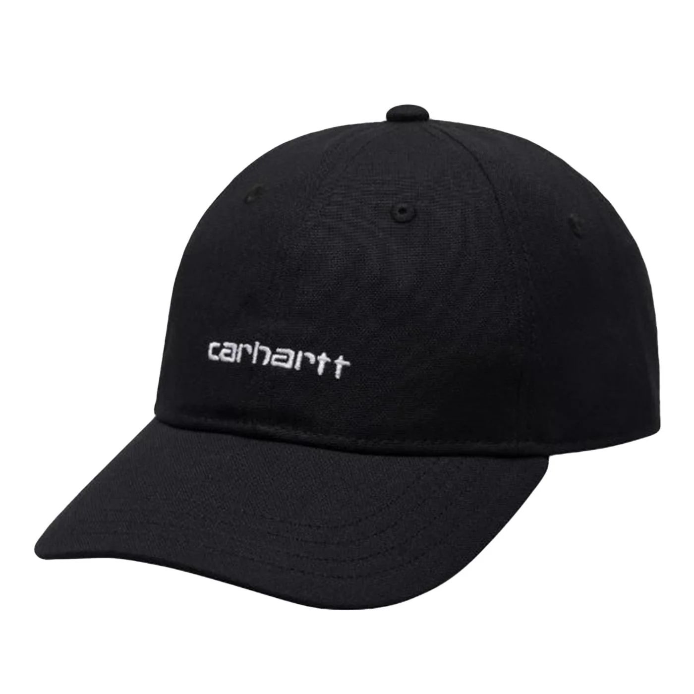 Canvas Script Cap Black / White - Black Visor Cap CARHARTT WIP ACCESSORIES
