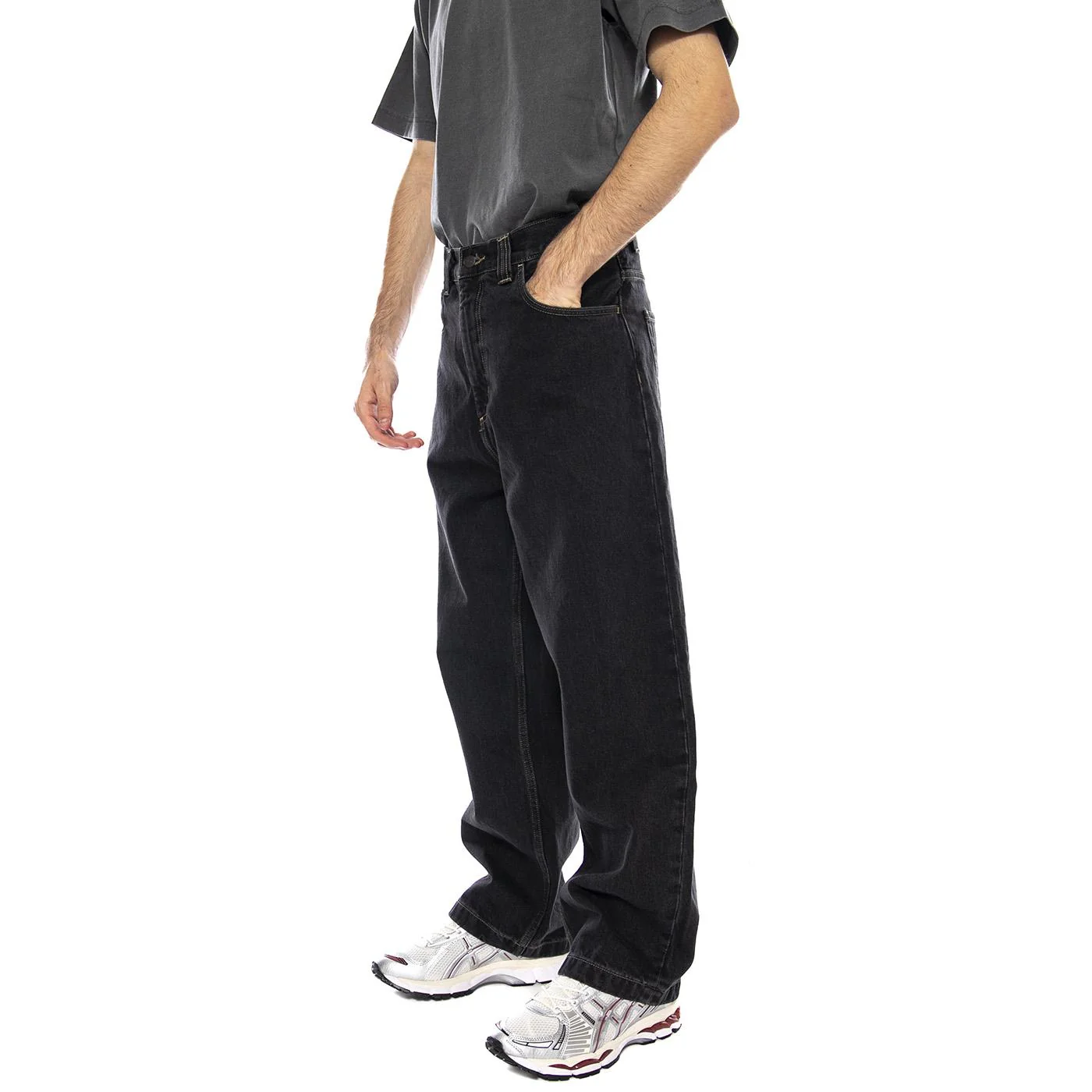 Carhartt WIP Brandon Pant Cotton Smith Jeans Bblack Stone Washed