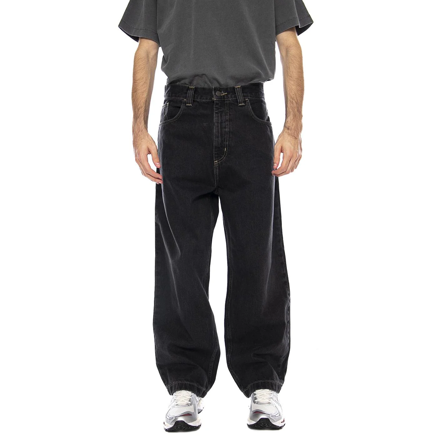 Carhartt WIP Brandon Pant Cotton Smith Jeans Bblack Stone Washed - Image 3