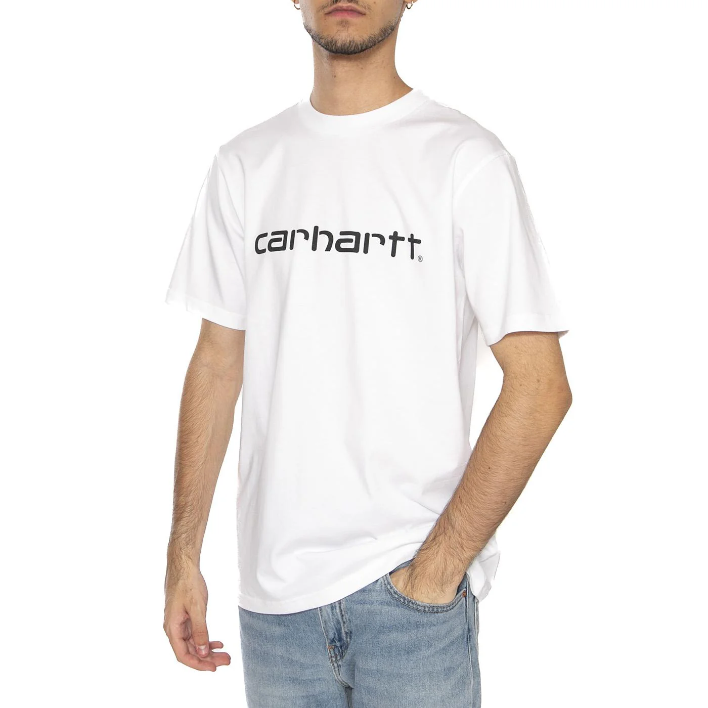 Carhartt WIP Script T-shirt White Black - Image 2