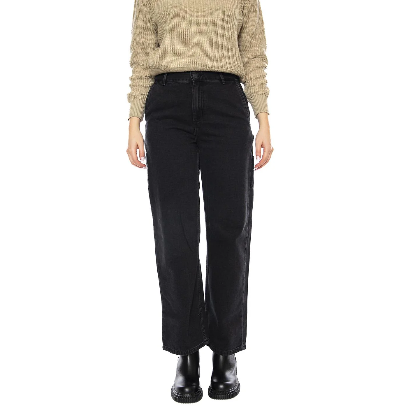 Carhartt WIP WMNS Pierce Pant Straight -- Women's Black Pants CARHARTT WIP - Image 2