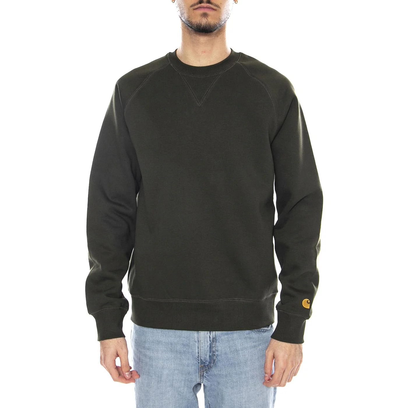 Chase Sweat -- Men's Sweatshirt Olive / Gold CARHARTT WIP - Image 2