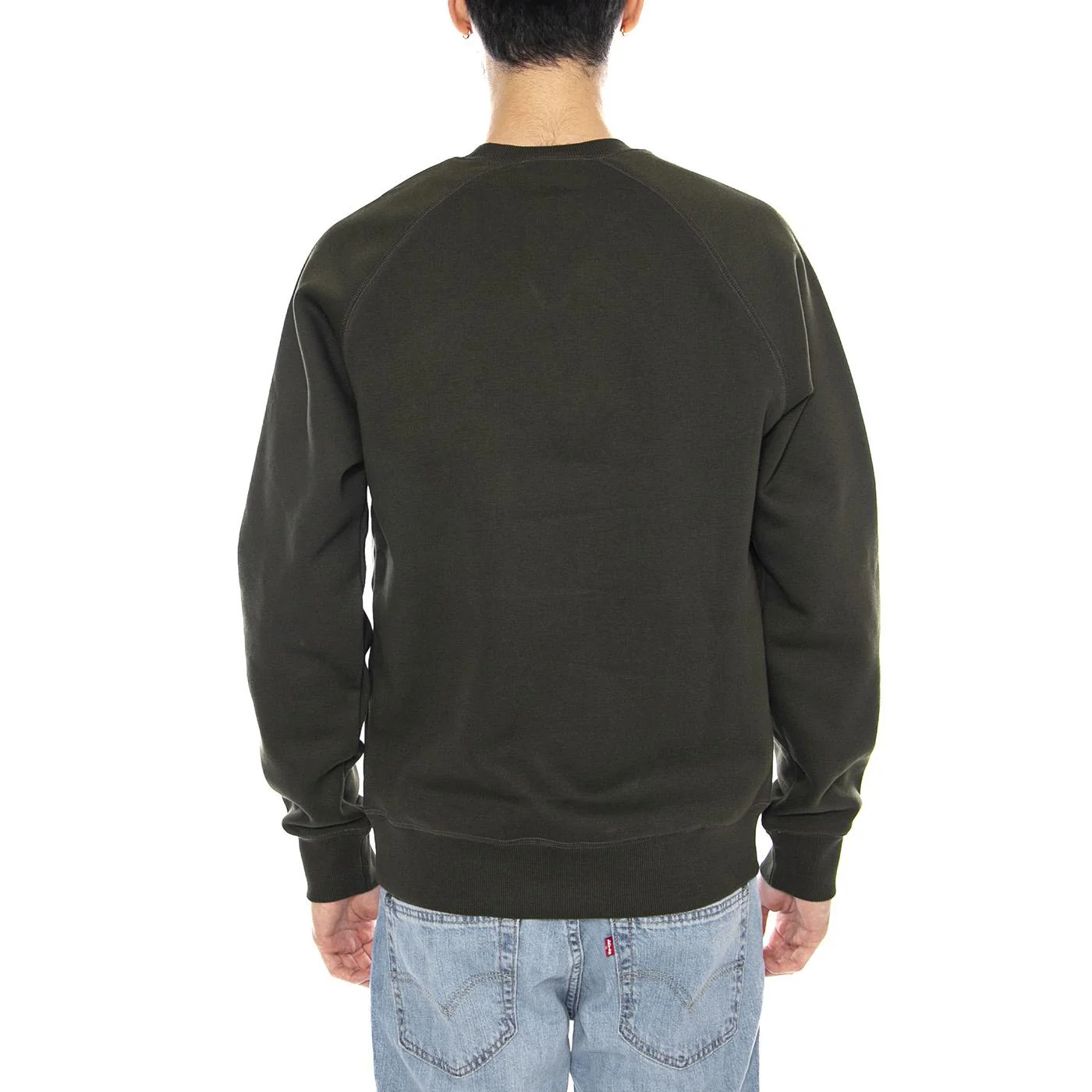 Chase Sweat -- Men's Sweatshirt Olive / Gold CARHARTT WIP - Image 3