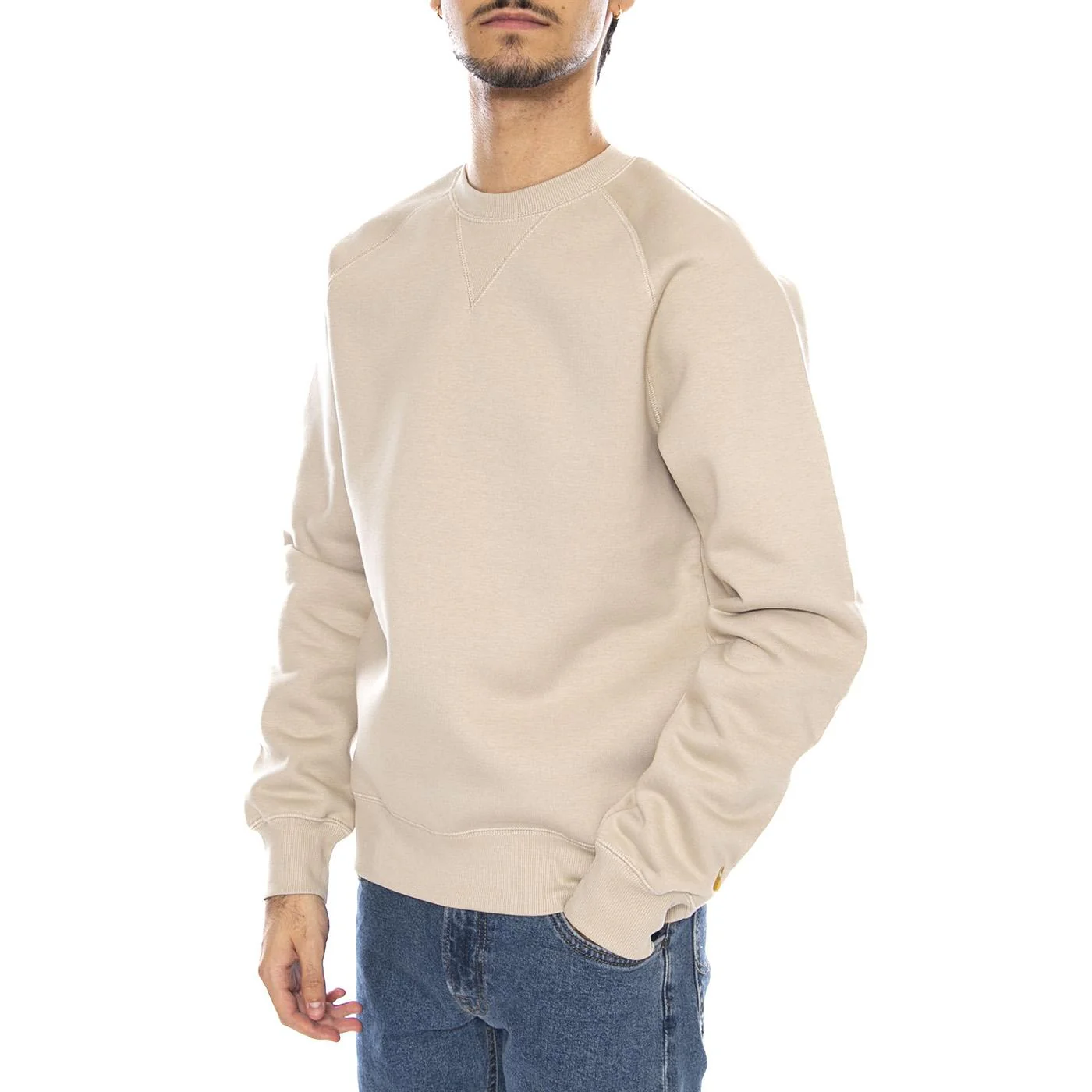 Chase Sweat Fleur De Sel / Gold - Crew Neck Sweatshirt Men's Beige Chase Sweat Fleur De Sel / Gold Men's CARHARTT WIP