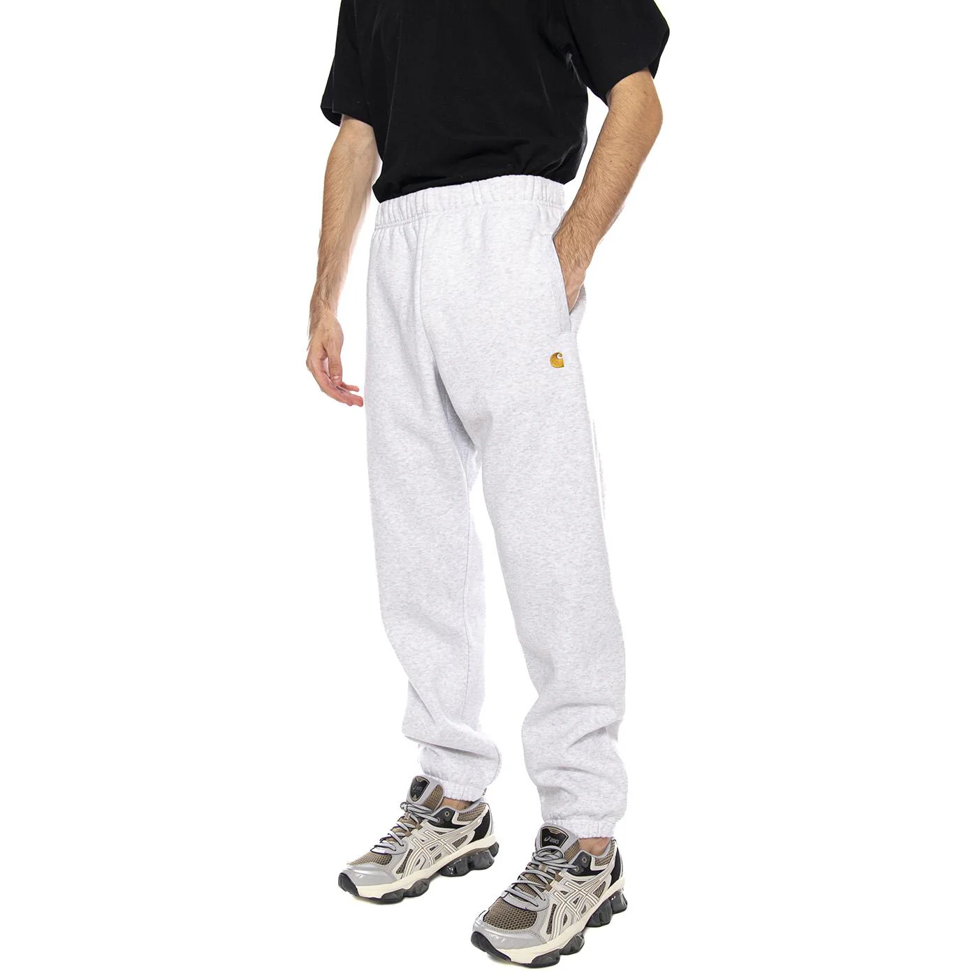 Chase Sweat Pant Ash Heather / Gold - Men's Grey Sweatpants CARHARTT WIP