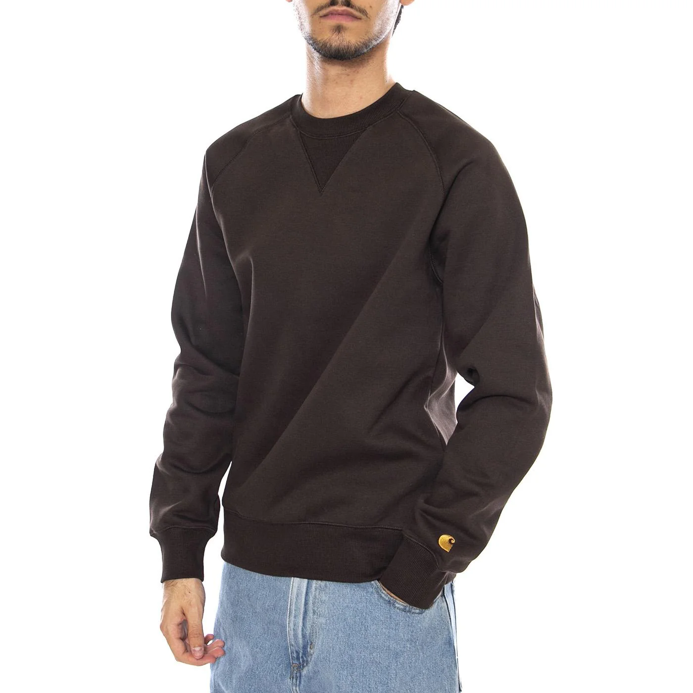 Chase Sweat Tobacco / Gold - Men's Crewneck Sweatshirt Brown Men's CARHARTT WIP