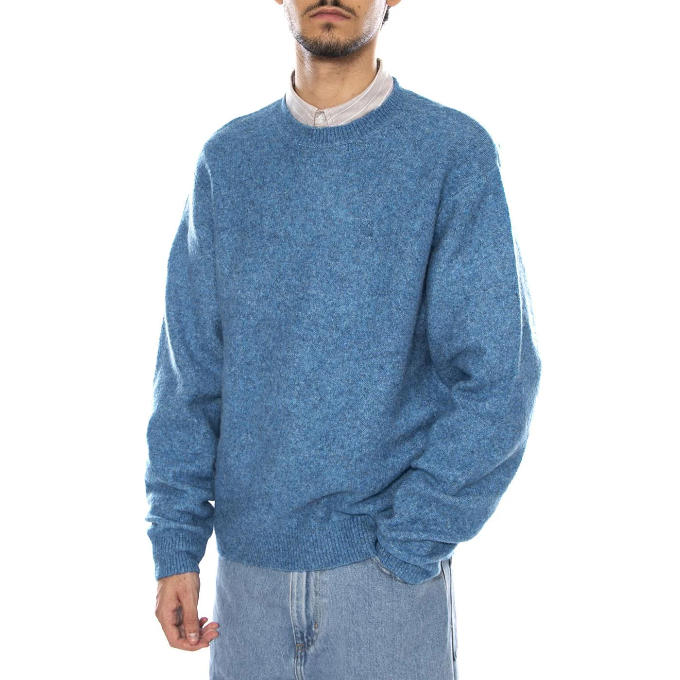 Curtis Sweater Tangled Angelite - Men's Crew Neck Sweater Blue Men's CARHARTT WIP