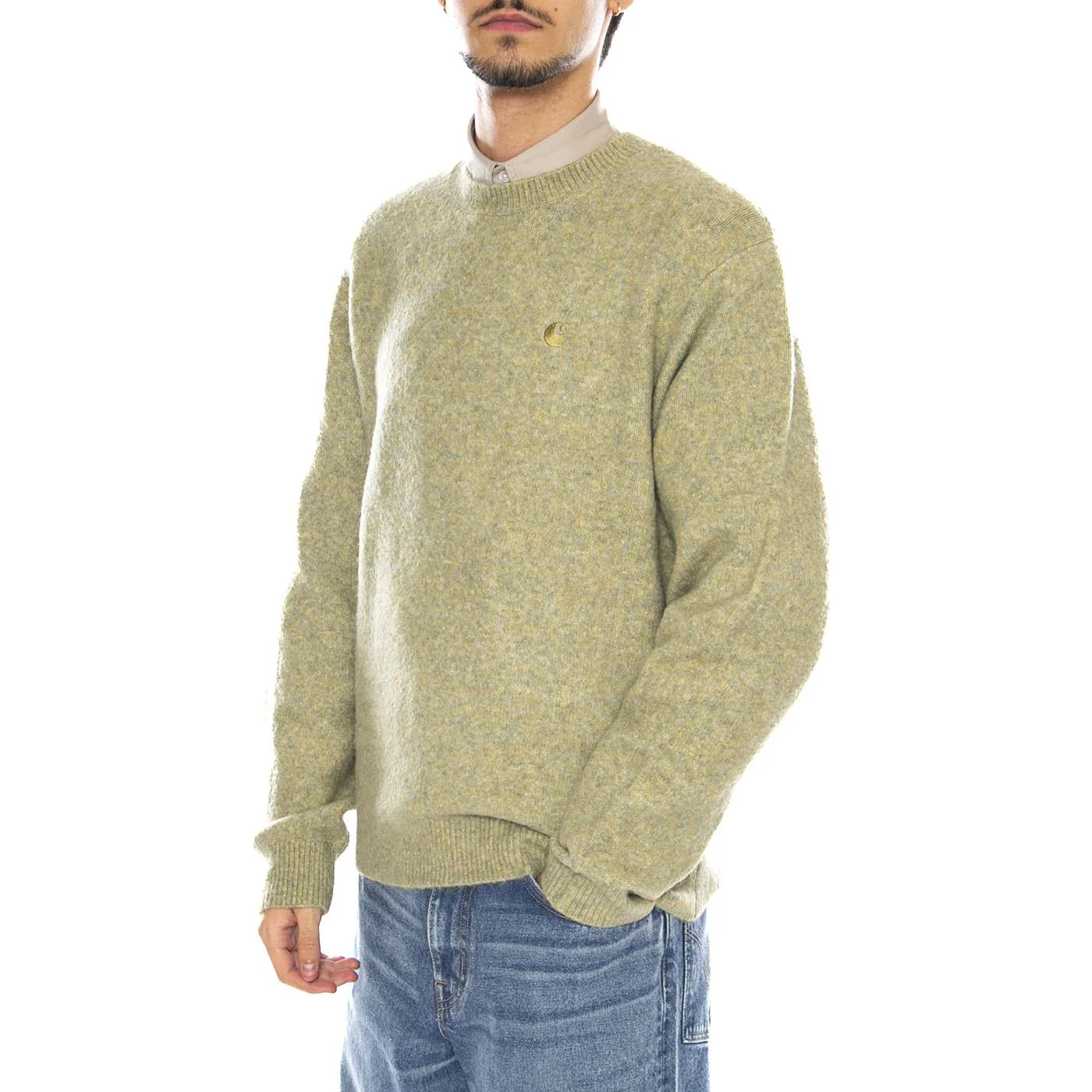 Curtis Sweater Tangled Brass - Men's Crew Neck Sweater Beige Men's CARHARTT WIP