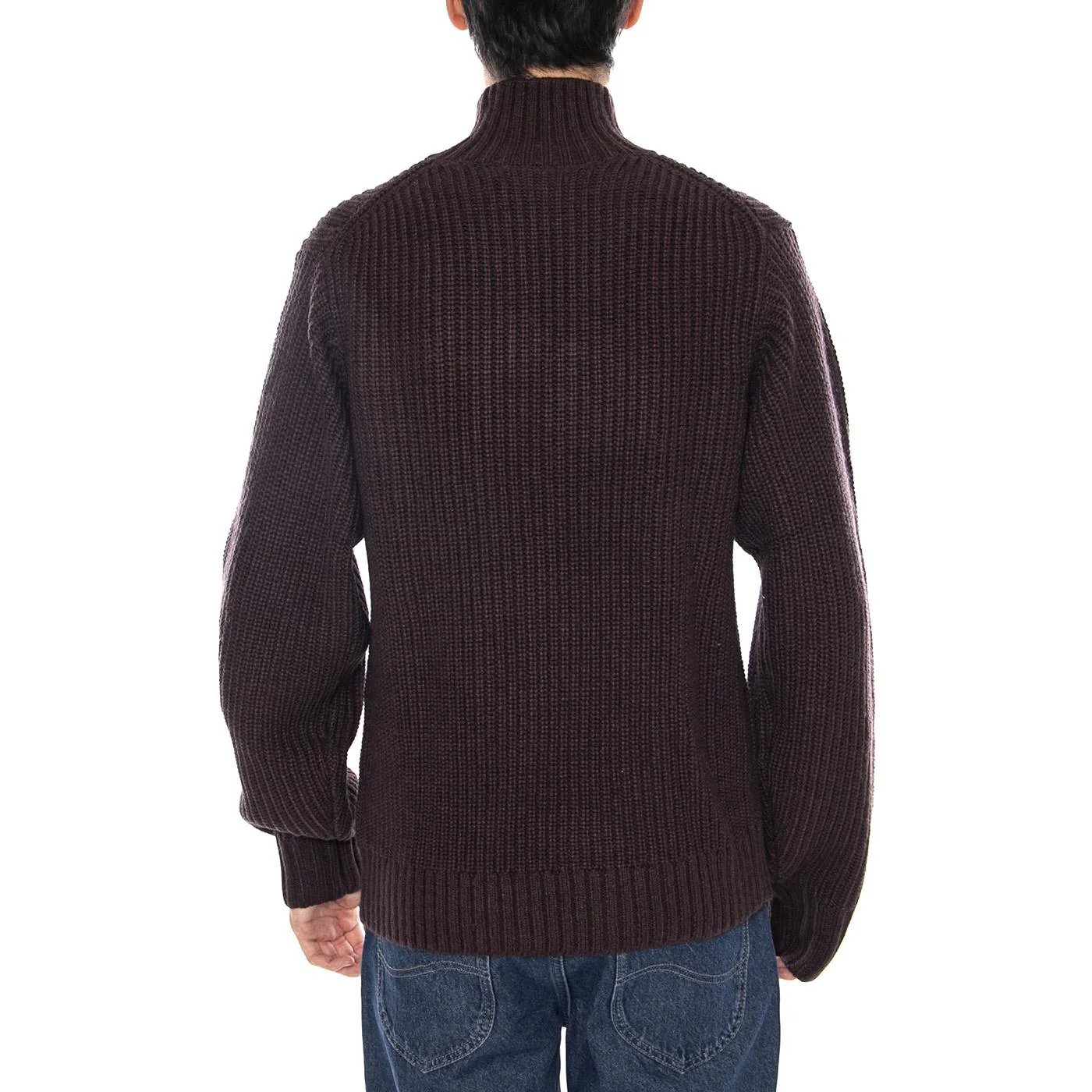 Detroit Half Zip Sweater Palisander - Men's Knit Jacket Brown CARHARTT WIP - Image 3