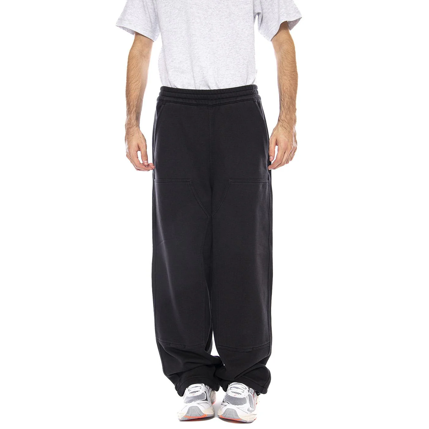 CARHARTT WIP Double Knee Sweat Pant Black - Men's Black Pants - Image 2