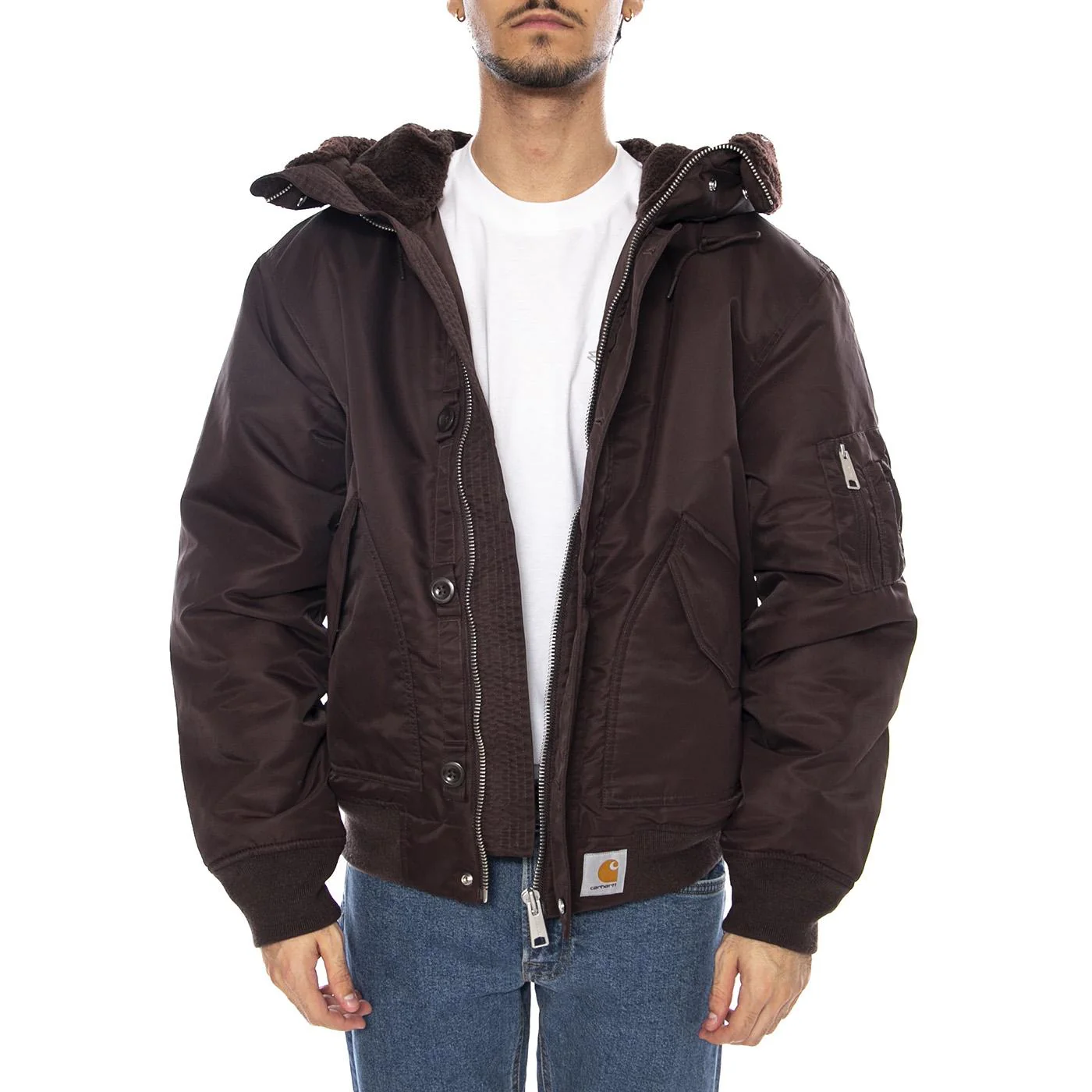 Hd Oltera Bomber Palisander / Angelite - Men's Hooded Jacket Brown Men's CARHARTT WIP - Image 2