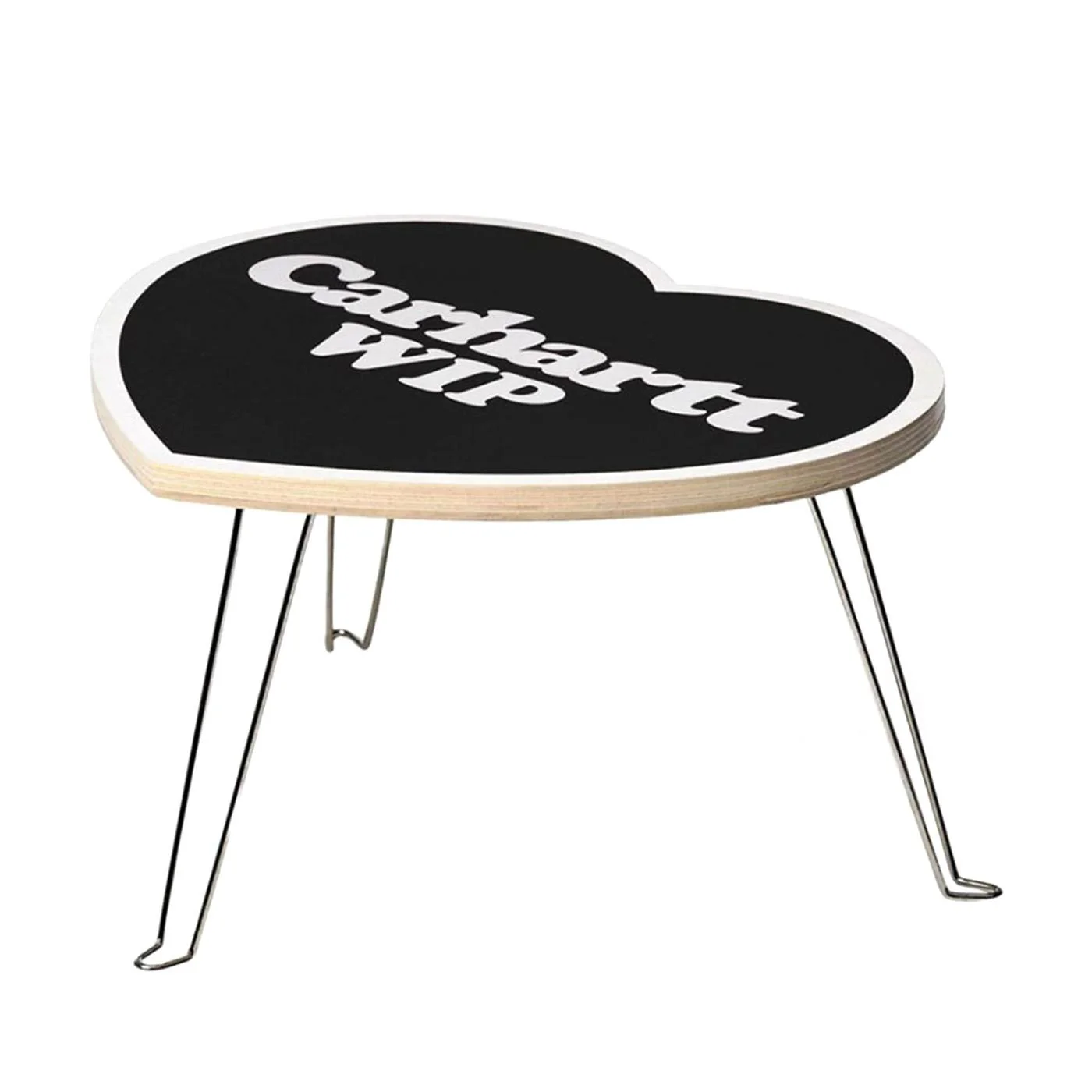 Heart Folding Table Black / White - Coffee Table with Logo and Folding Legs Black CARHARTT WIP ACCESSORIES