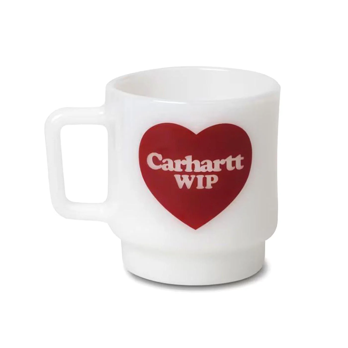 Heart Glass Mug White - White Mug with Red Print CARHARTT WIP ACCESSORIES