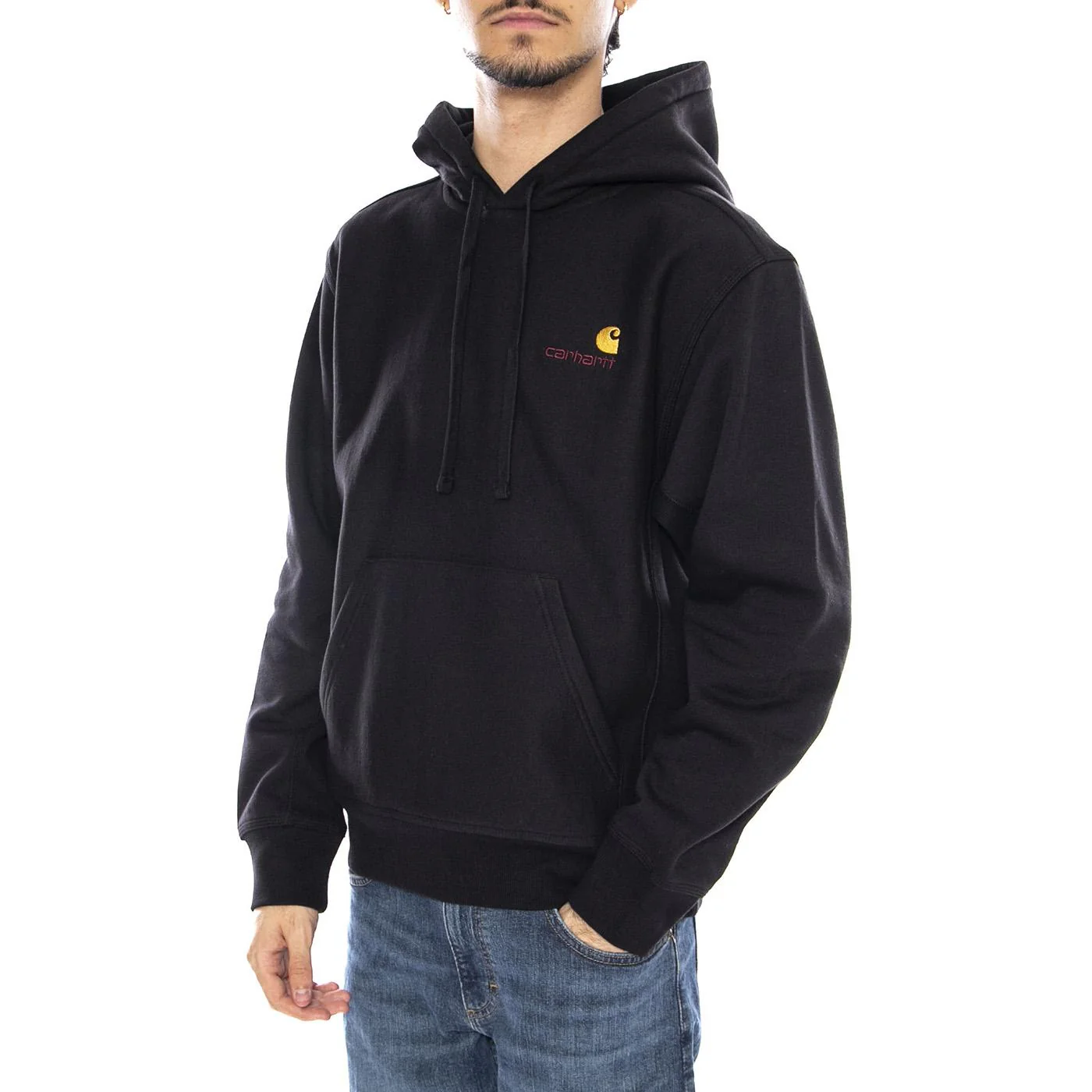 Hooded American Script Sweat Black - Men's Hoodie Black CARHARTT WIP