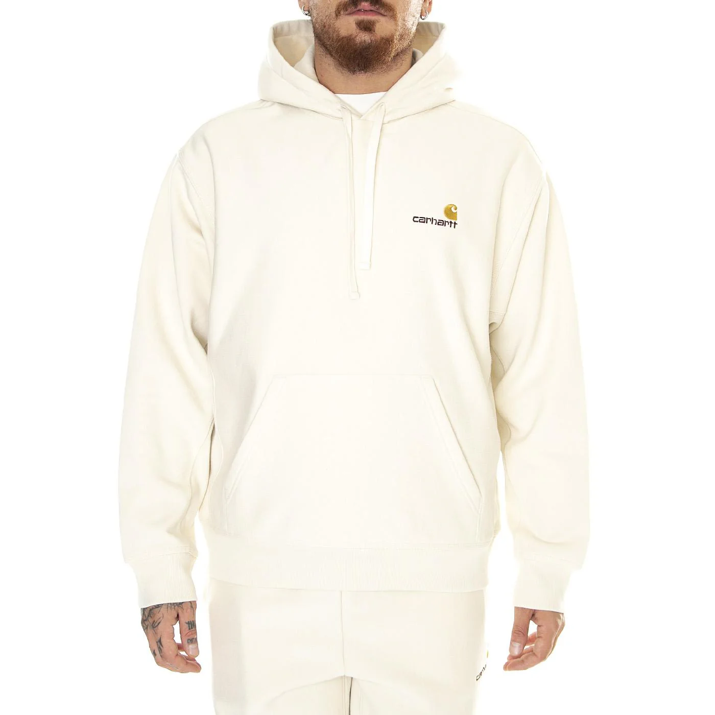 Hooded American Script Sweat Natural - Image 2