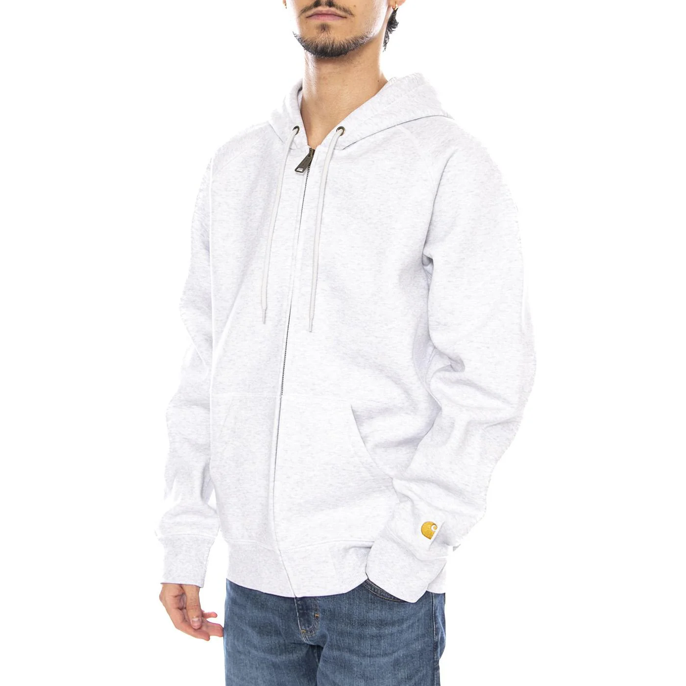 Hooded Chase Jacket Ash Heather / Gold - Men's Hoodie Grey Men's CARHARTT WIP