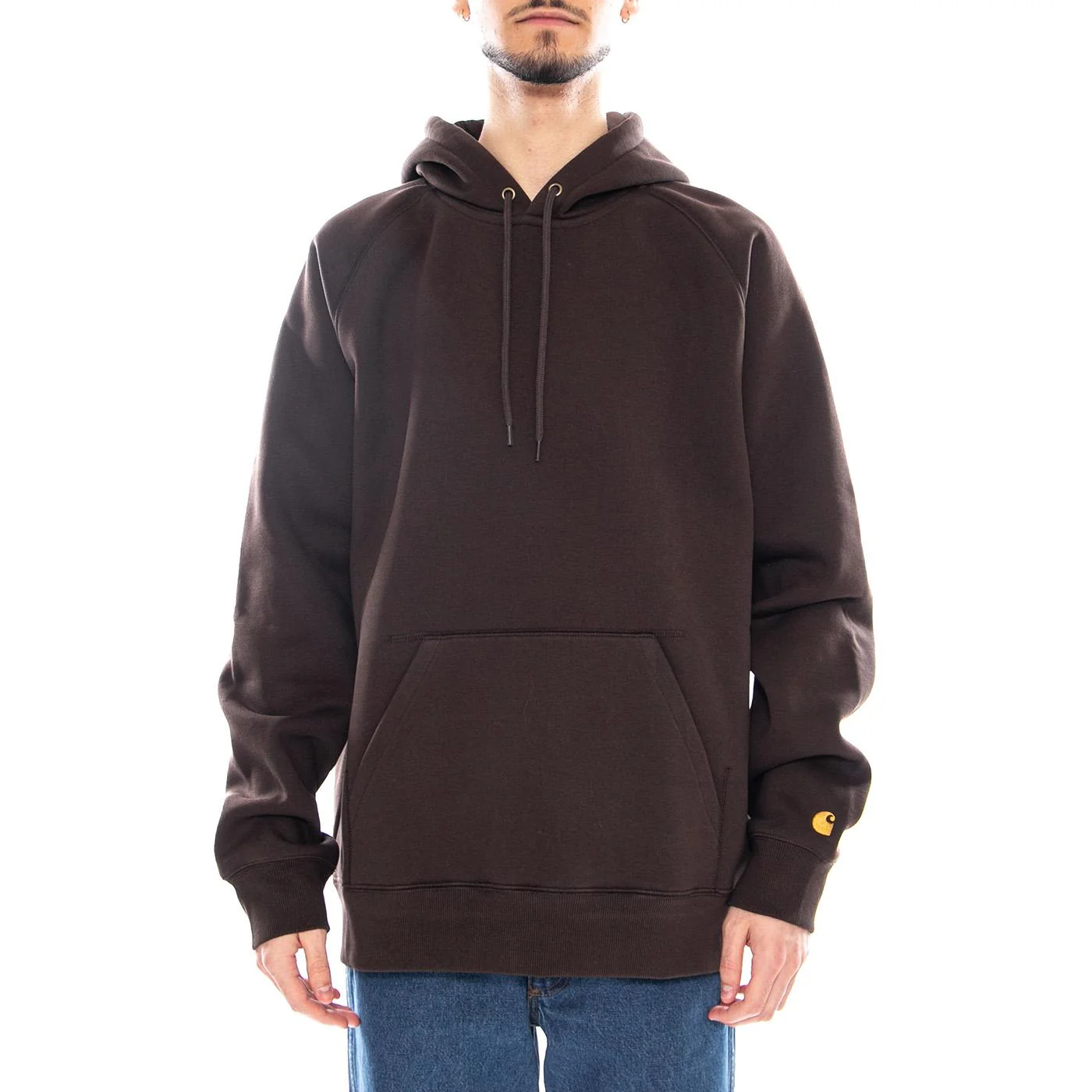 Hooded Chase Sweat Tobacco / Gold - Men's Hoodie Brown Men's CARHARTT WIP - Image 2