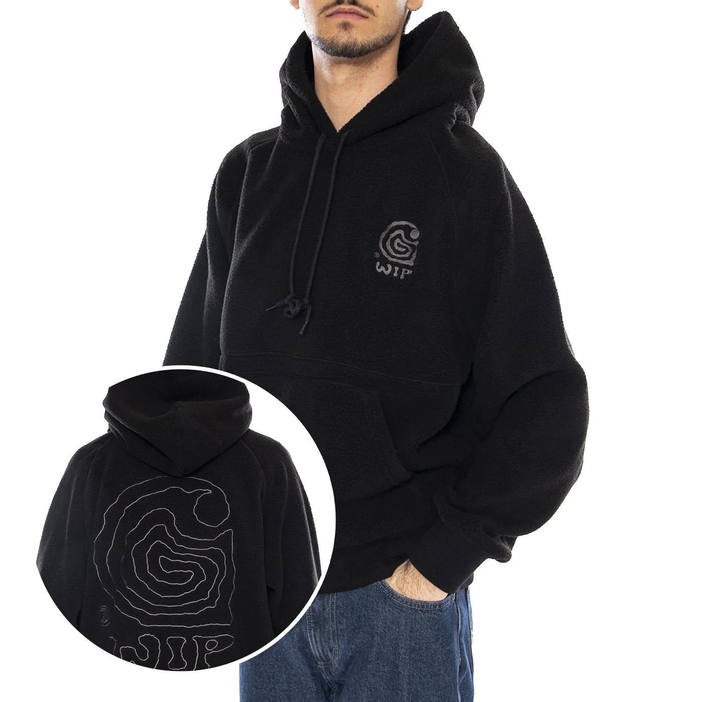 Hooded Helix Sweat Black / Porphyry - Men's Hoodie Black CARHARTT WIP
