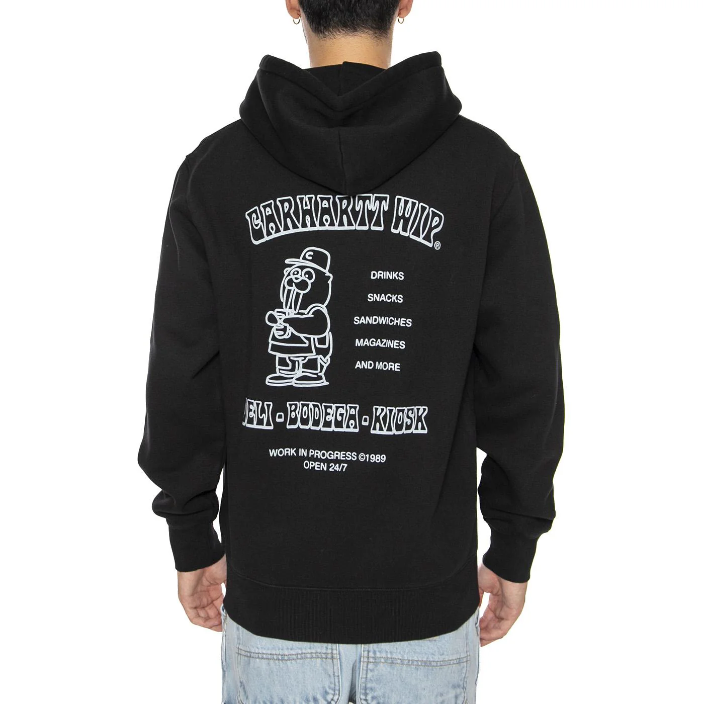 Hooded Sandwich Sweat Black / Blue Fog - Image 4
