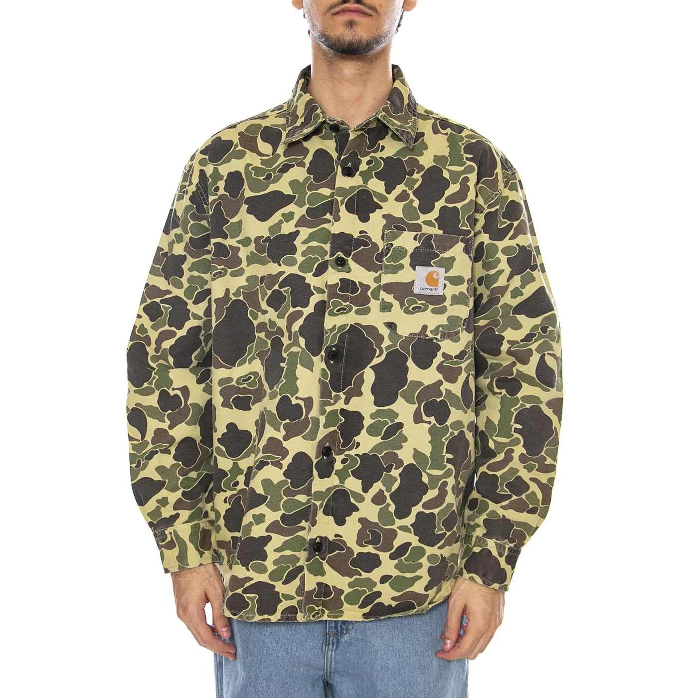 L/S Duck Shirt Camo Duck, Green - Men's Multicolor Shirt CARHARTT WIP - Image 2