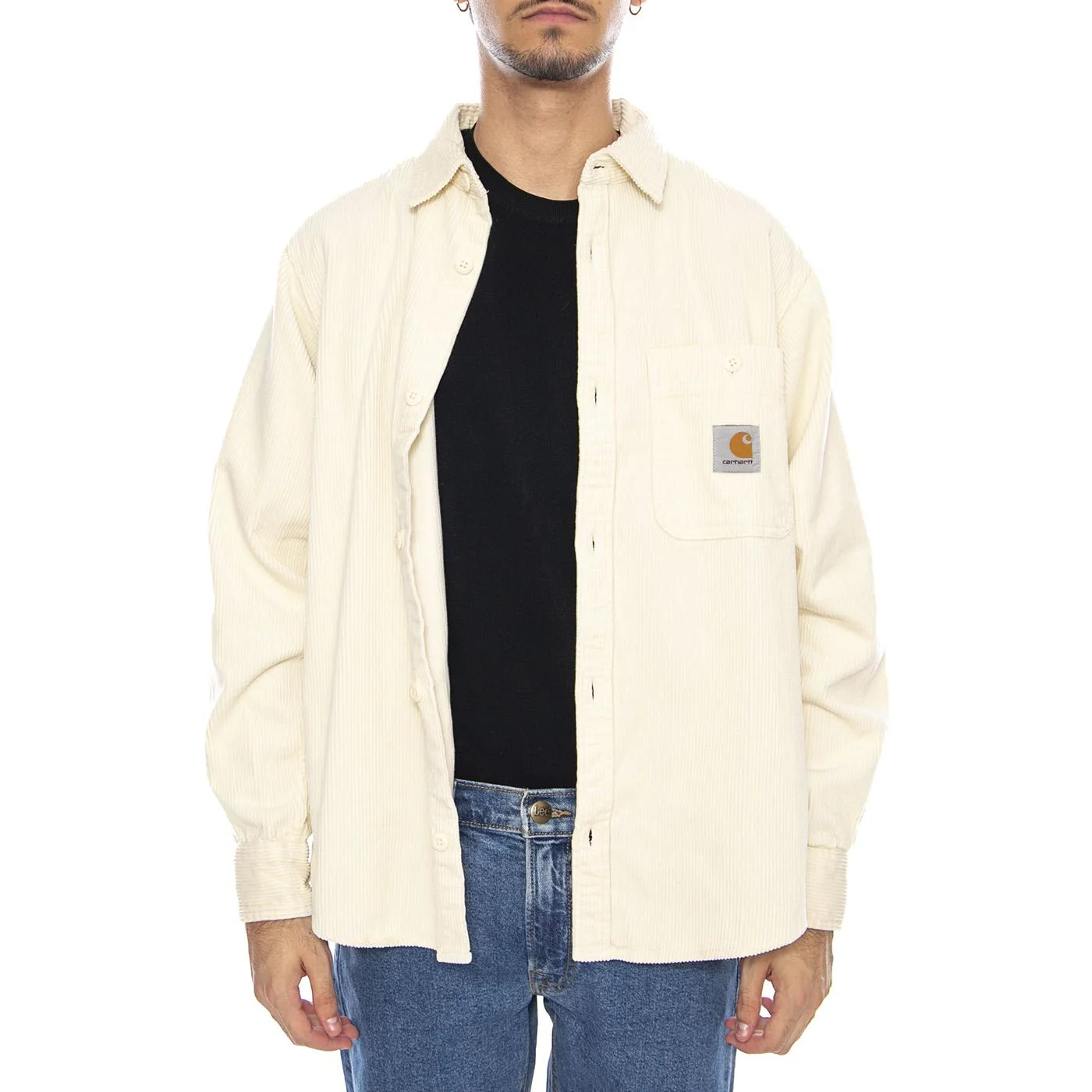 L/S Flint Shirt Salt - Men's Cream Shirt CARHARTT WIP - Image 2