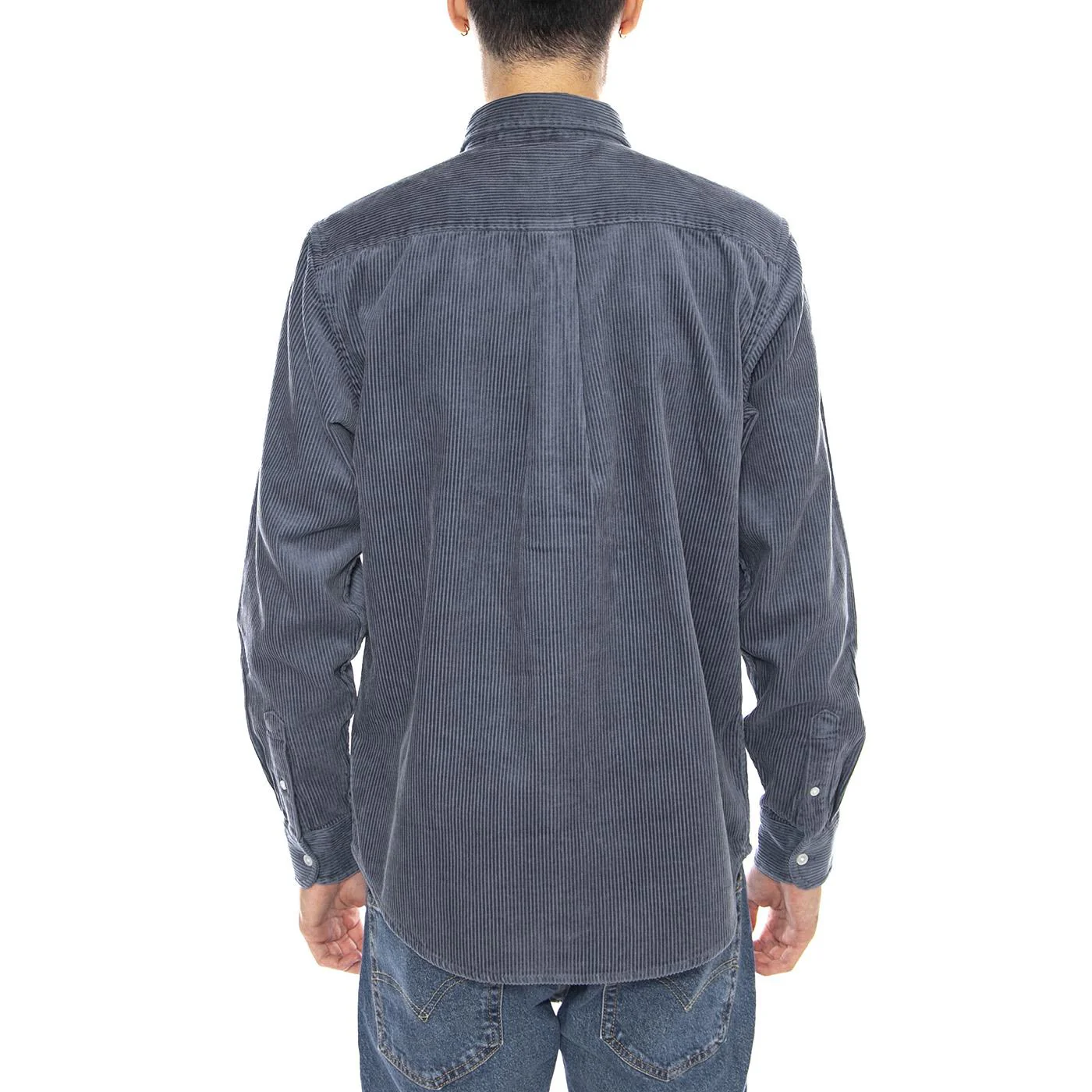 L/S Madison Cord Shirt Angelite / Angelite -- Blue Men's Shirt CARHARTT WIP - Image 3