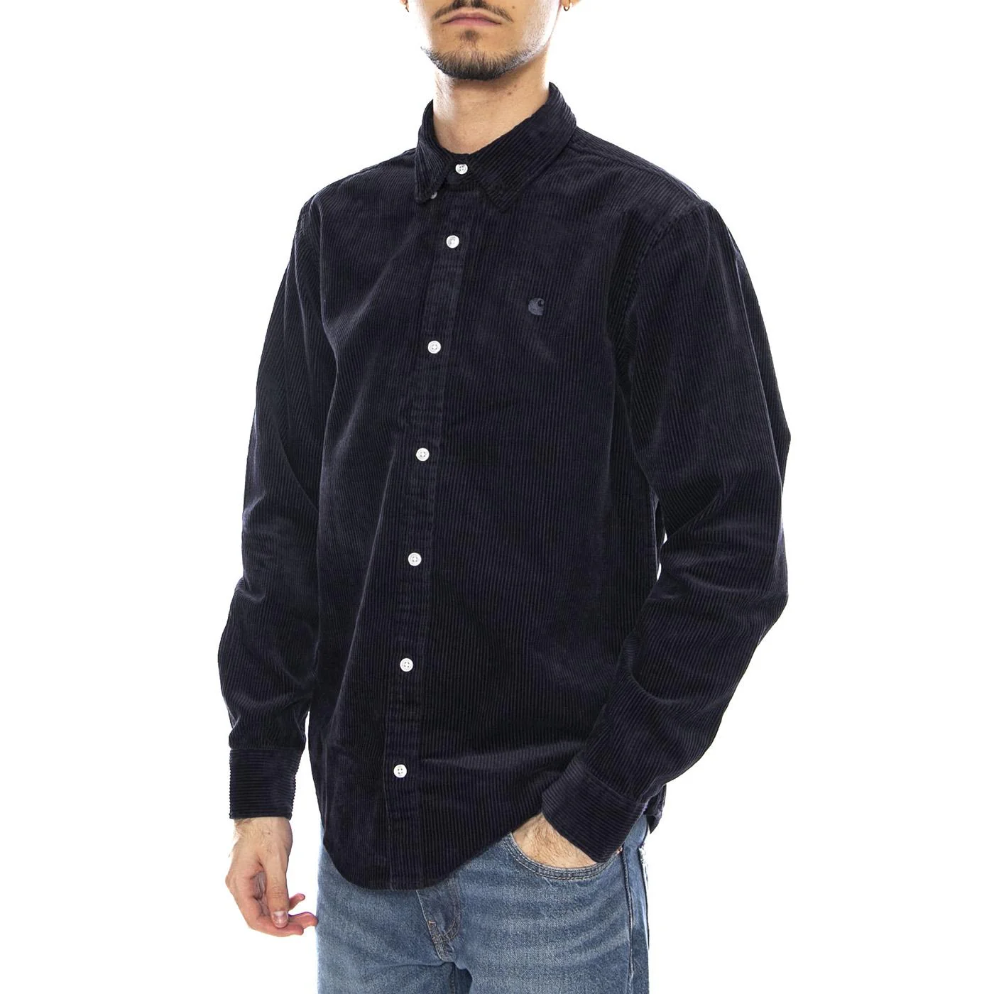 L/S Madison Cord Shirt Dark Navy / Dark Navy -- Men's Dark Blue Shirt CARHARTT WIP