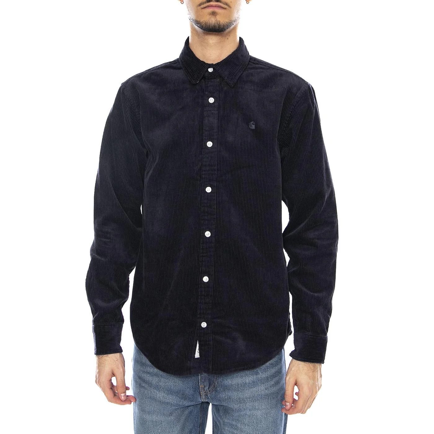 L/S Madison Cord Shirt Dark Navy / Dark Navy -- Men's Dark Blue Shirt CARHARTT WIP - Image 2