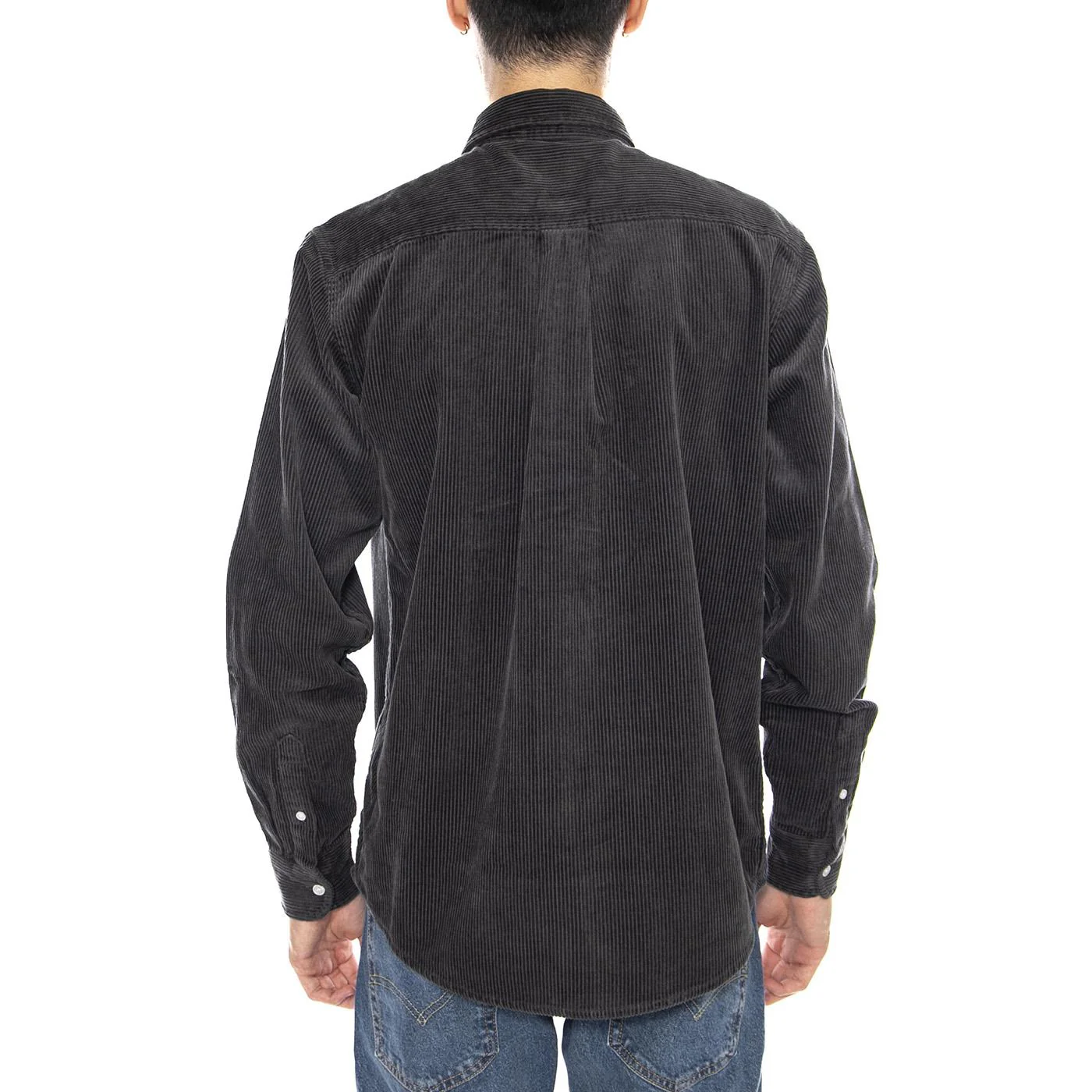 L/S Madison Cord Shirt Graphite / Graphite -- Dark Grey Men's Shirt CARHARTT WIP - Image 3