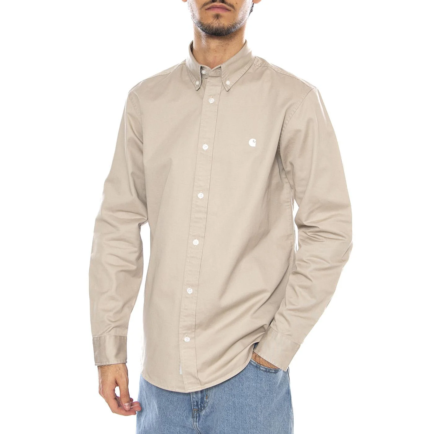 L/S Madison Shirt Fleur De Sel / Wax - Men's Beige Shirt CARHARTT WIP