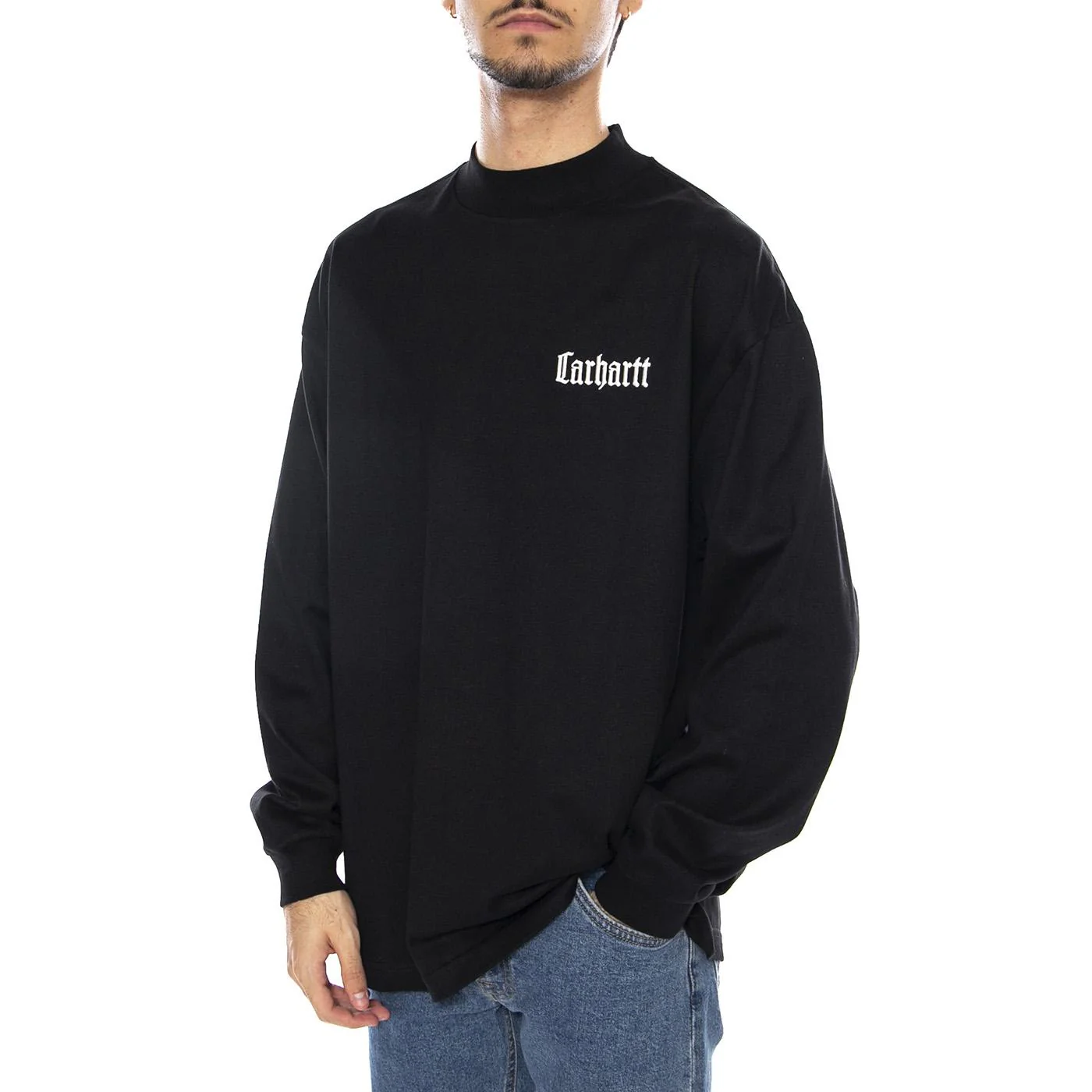 L/S Schooling Mockneck T-Shirt Black / Wax - Men's Long Sleeve Crew Neck T-Shirt Black CARHARTT WIP