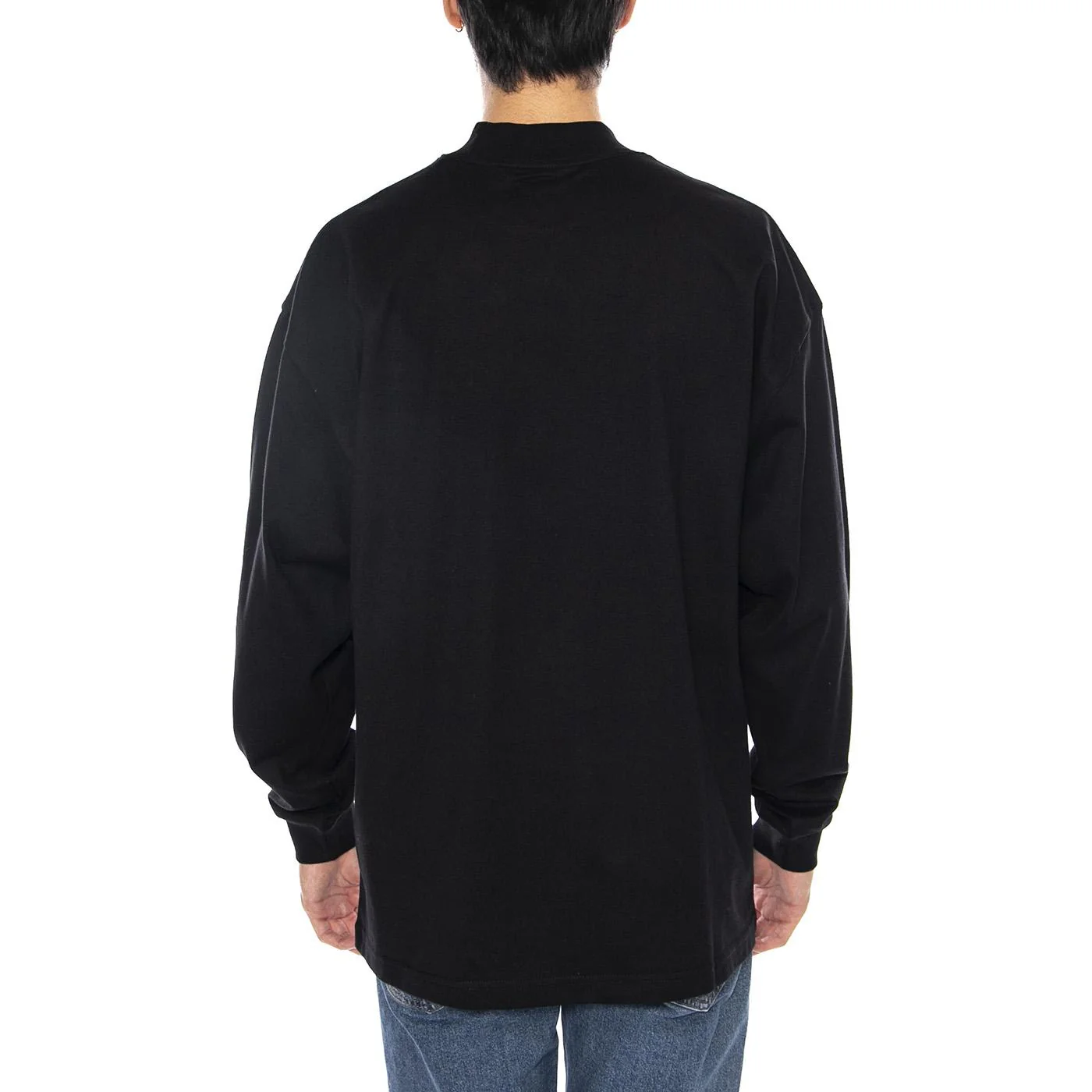 L/S Schooling Mockneck T-Shirt Black / Wax - Men's Long Sleeve Crew Neck T-Shirt Black CARHARTT WIP - Image 3