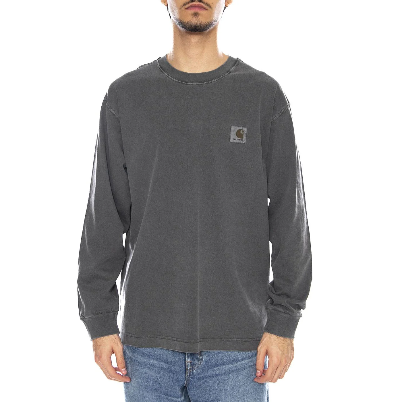 L/S Vista T-Shirt Carhartt Black - Men's Long Sleeve Crew Neck T-Shirt Black CARHARTT WIP - Image 2