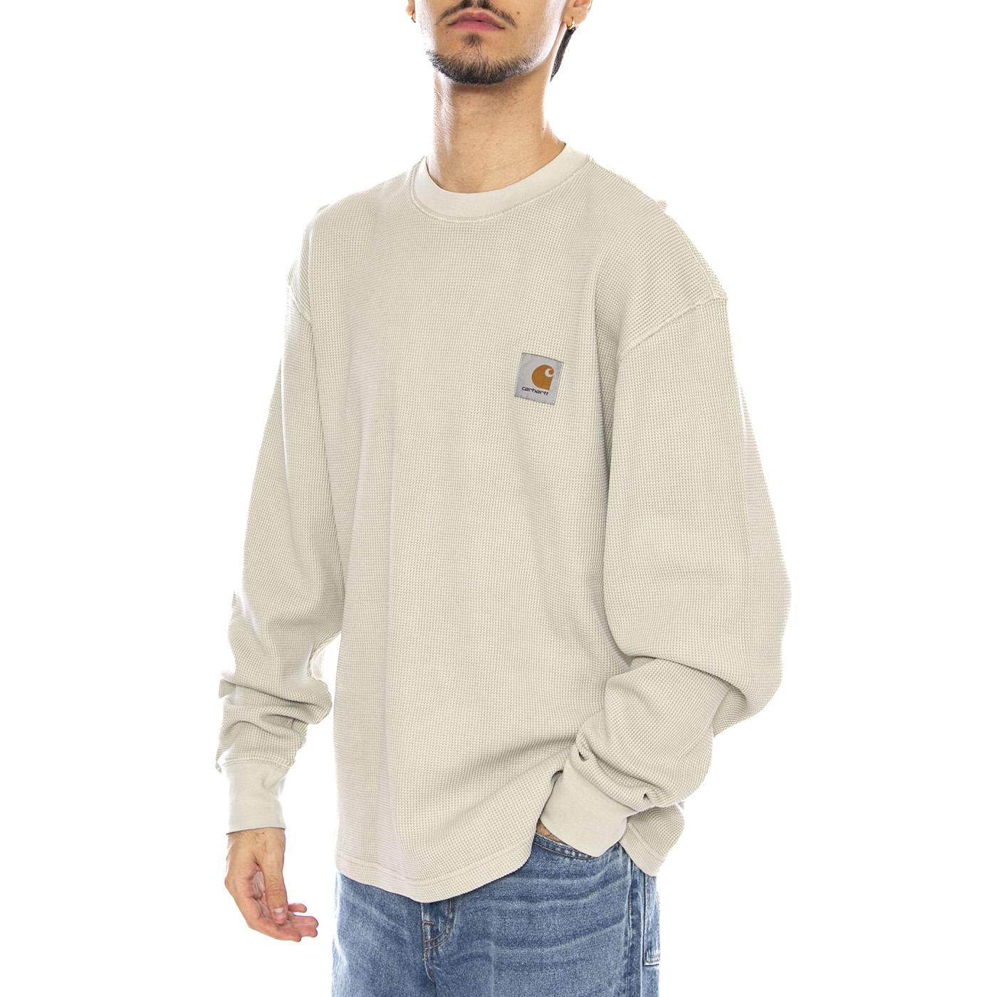 L/S Vista Waffle T-Shirt Fleur De Sel - Men's Crew Neck Long Sleeve T-Shirt Pink CARHARTT WIP