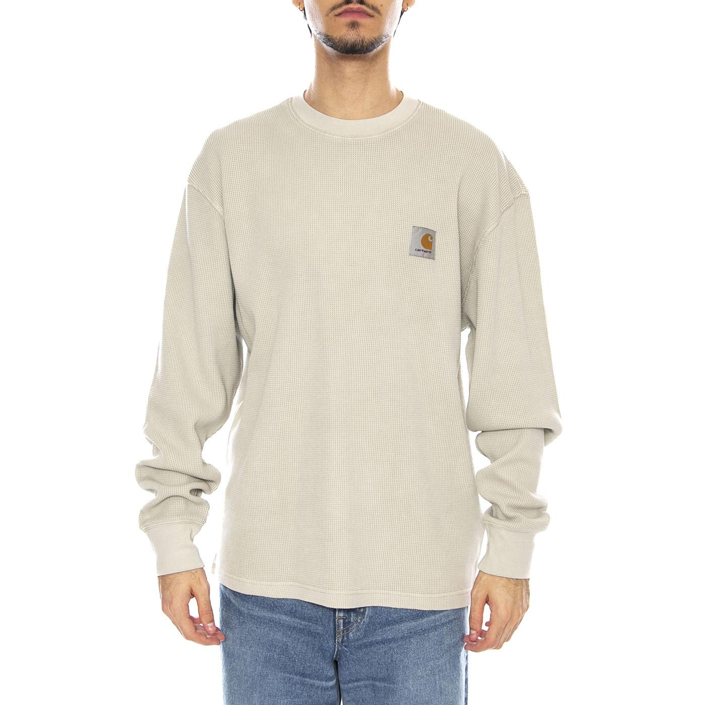 L/S Vista Waffle T-Shirt Fleur De Sel - Men's Crew Neck Long Sleeve T-Shirt Pink CARHARTT WIP - Image 2