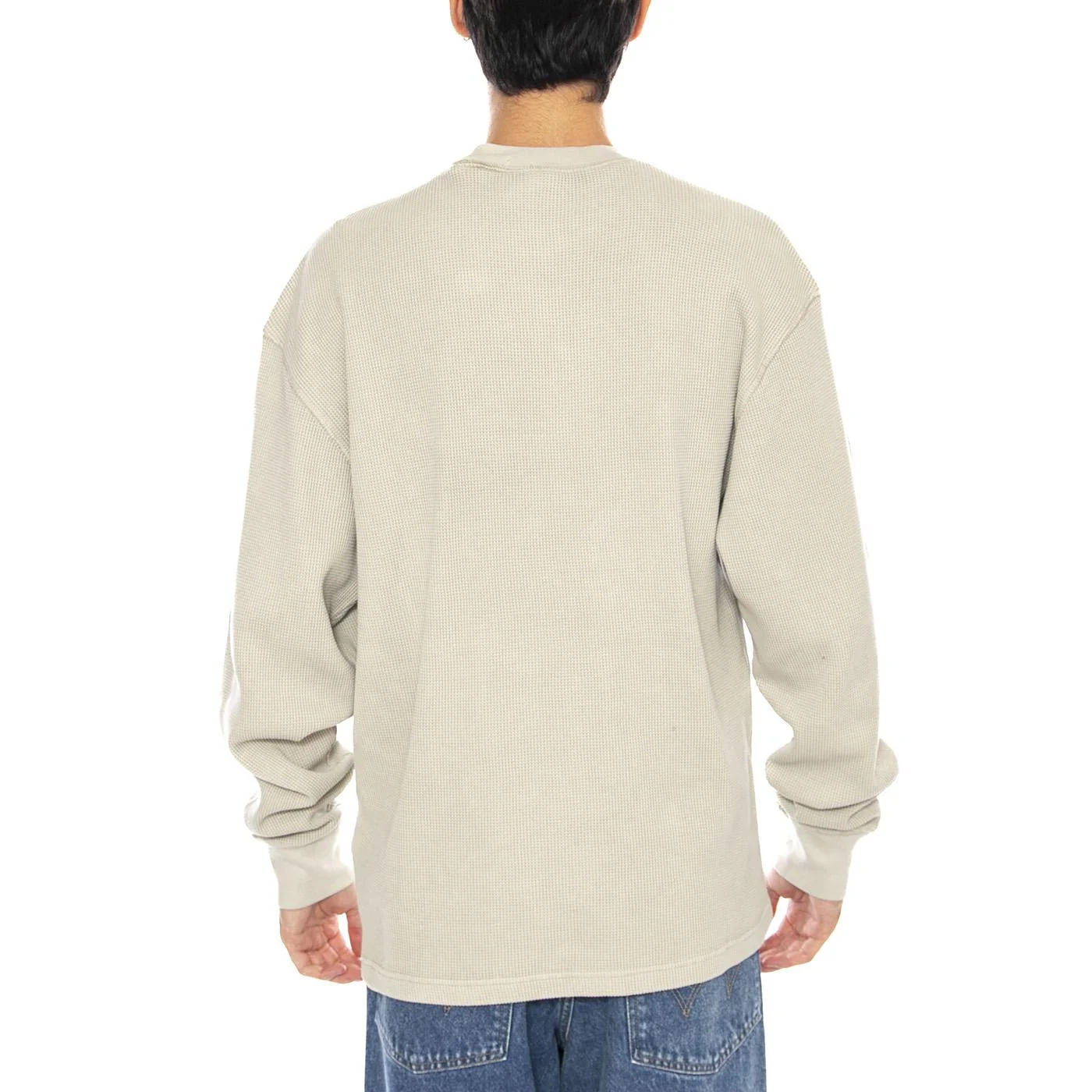L/S Vista Waffle T-Shirt Fleur De Sel - Men's Crew Neck Long Sleeve T-Shirt Pink CARHARTT WIP - Image 3
