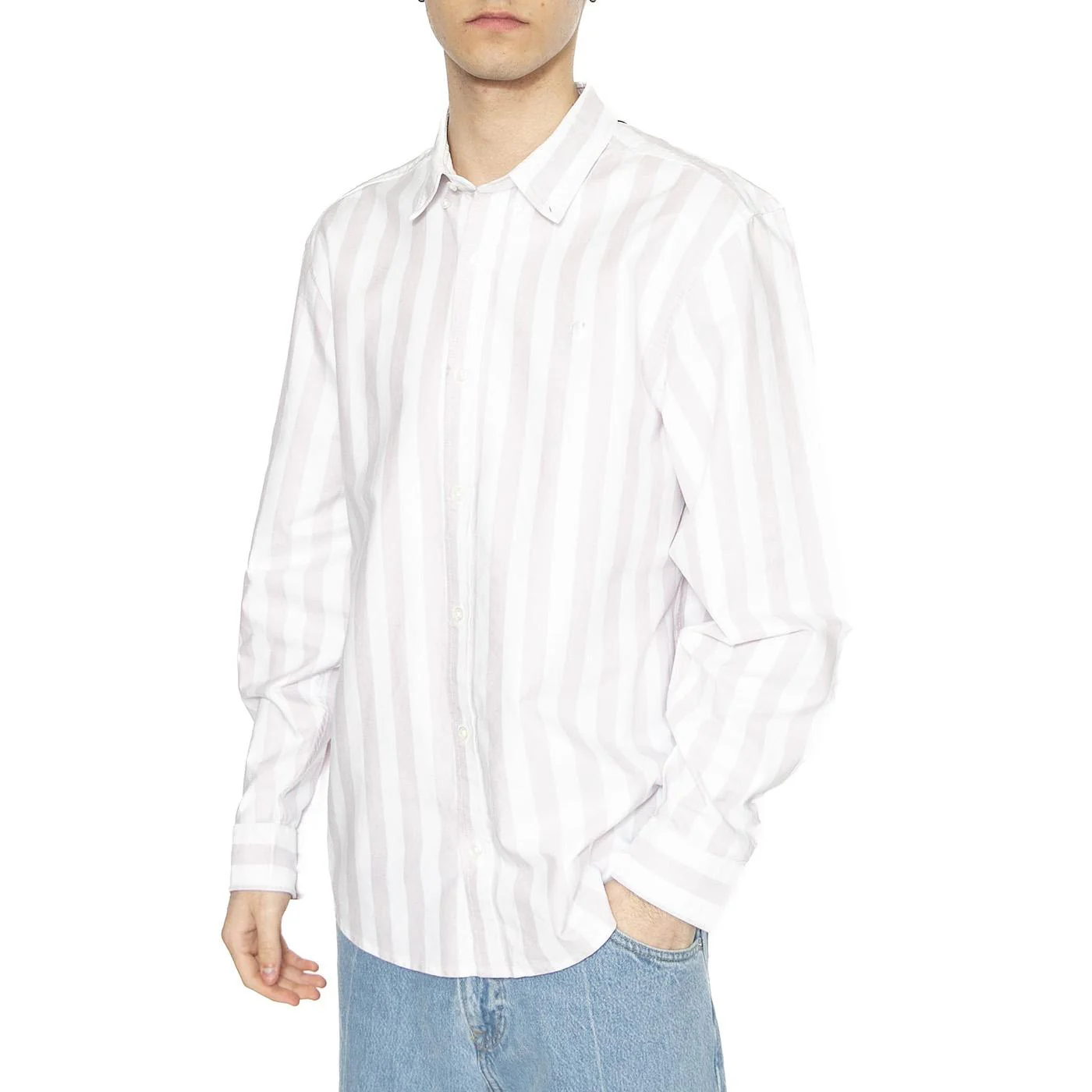 L/S Dillion Shirt Dillion Stripe, Hortensia / White