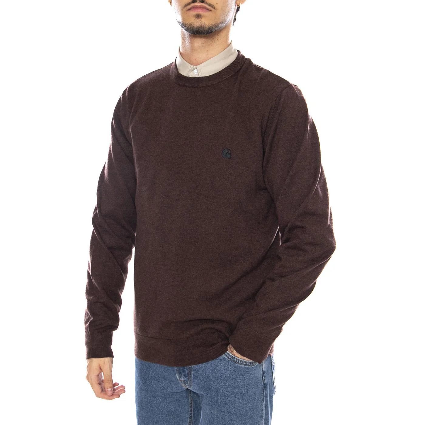 Madison Sweater Palisander / Black - Men's Crew Neck Sweater Brown Men's CARHARTT WIP