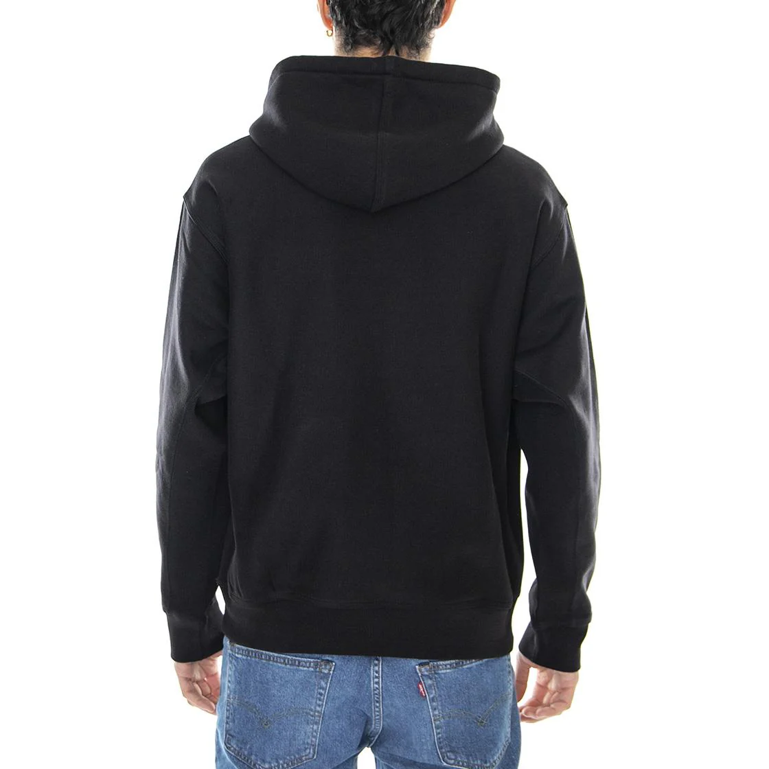 Mens American Script Black Hooded Sweatshirt - Image 3